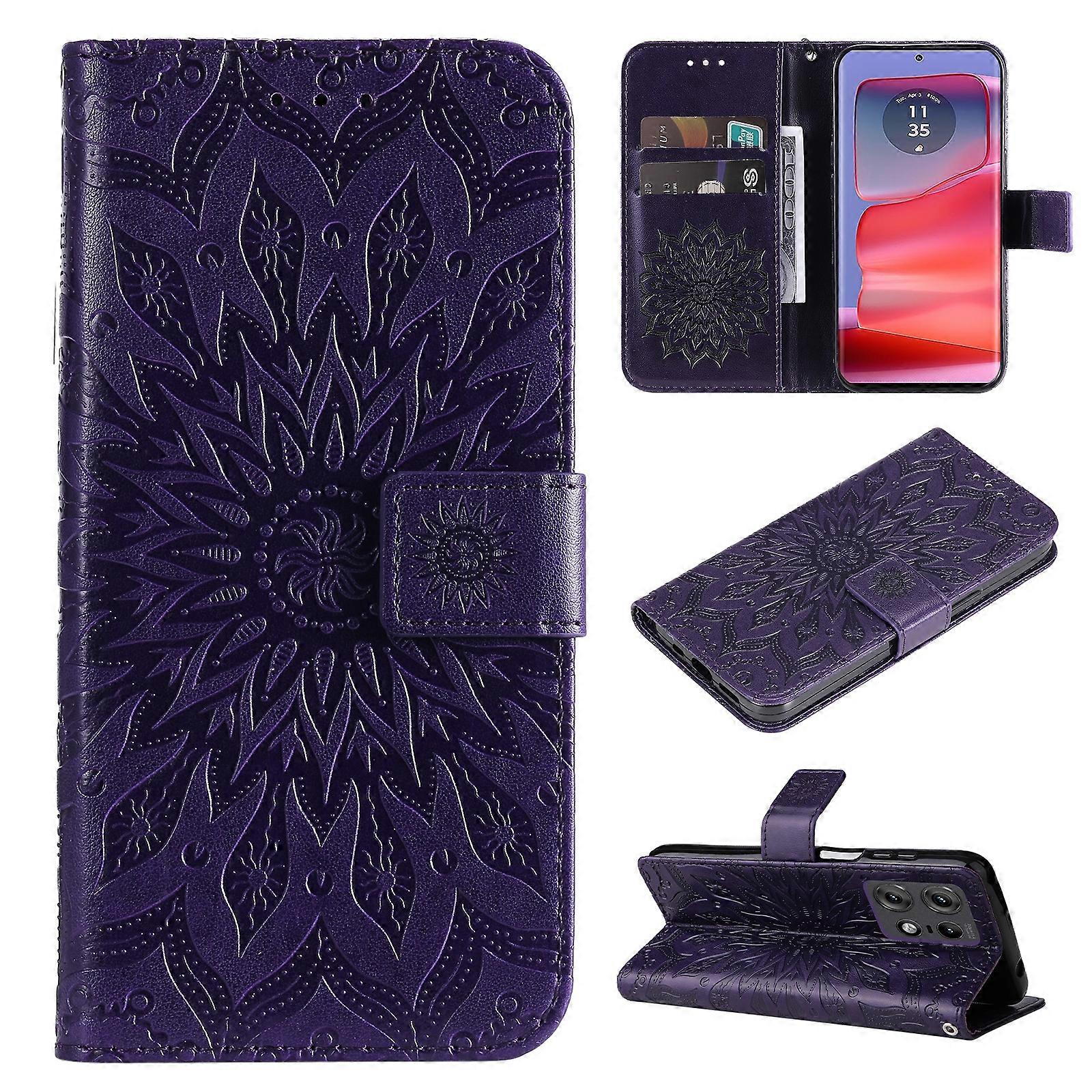 Embossed Sunflower Pattern Flip Leather Phone Case