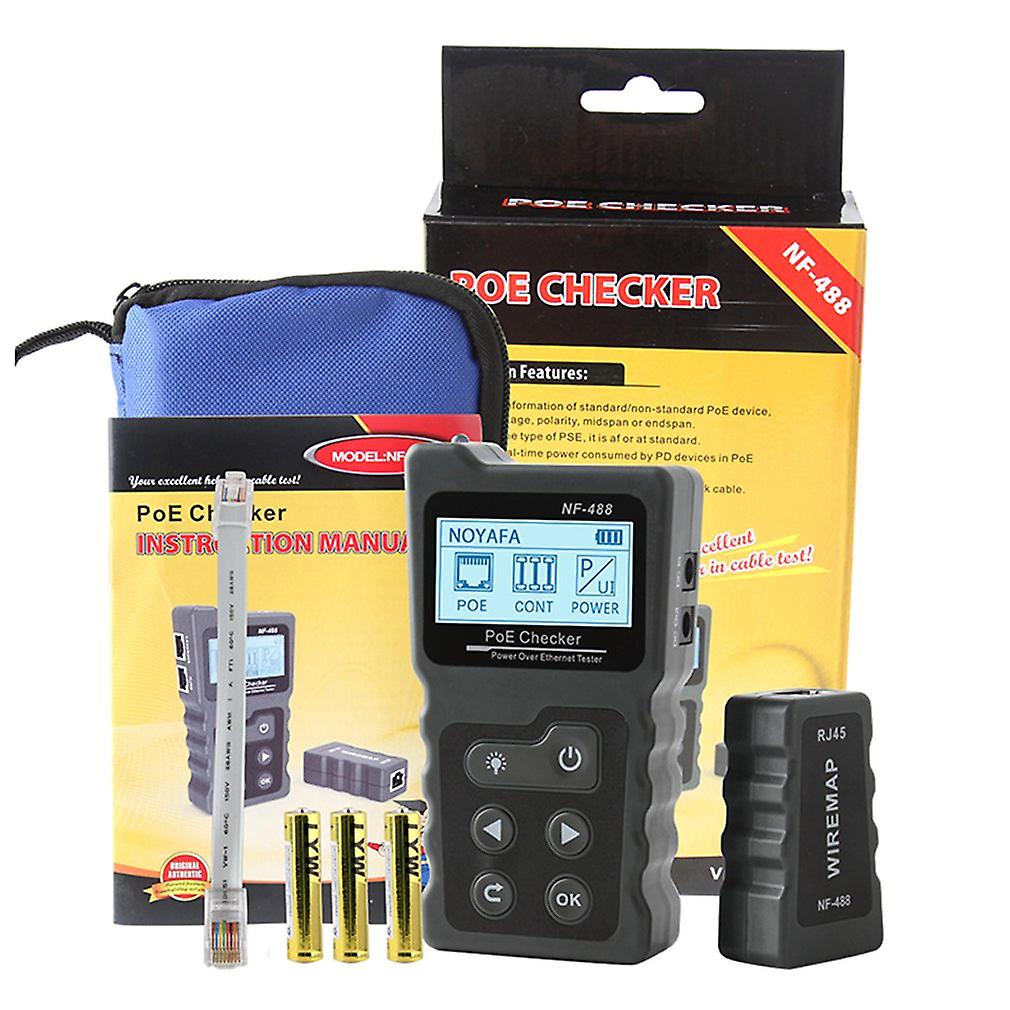 Nf-488 Network Tester Checker Test Power Over The Ethernet Cat5 Cat6 Lan Tester Network Detection Tool