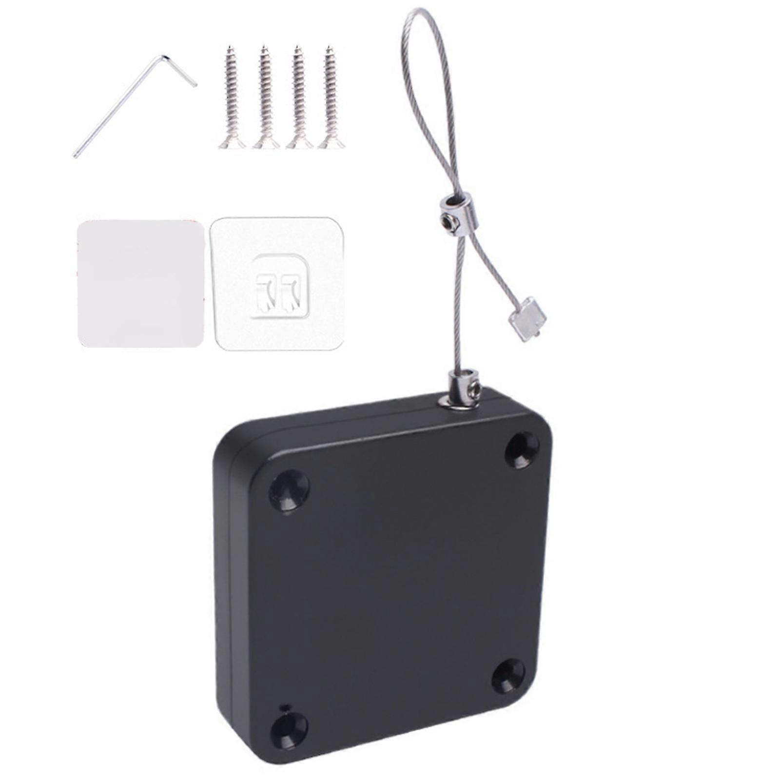 Automatic Screen Door Closers Sliding Screen Auto Door Closers with Steel Drawstring Household Door Closers Enduring  Black