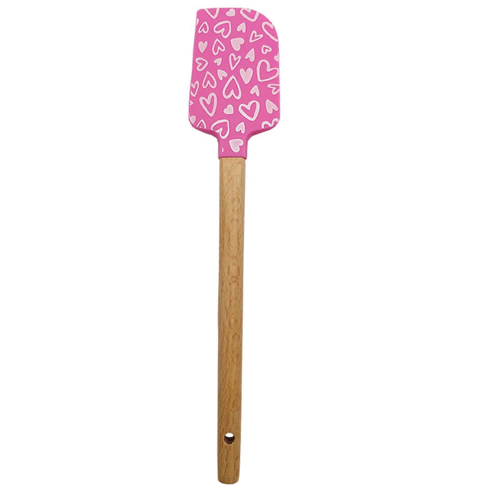 Cake Cream Spatula Long Silicone Butter Spatula Mixing Butter Scraper Wooden Handle Spoon Kitchens Home Baking Tool