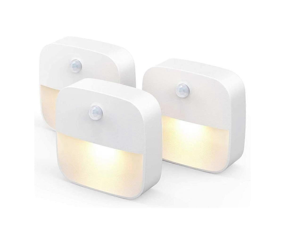 3 Pack Motion Sensor LED Night Lights - Warm White, Easy Install, Soft Glow for Home Safety & Convenience