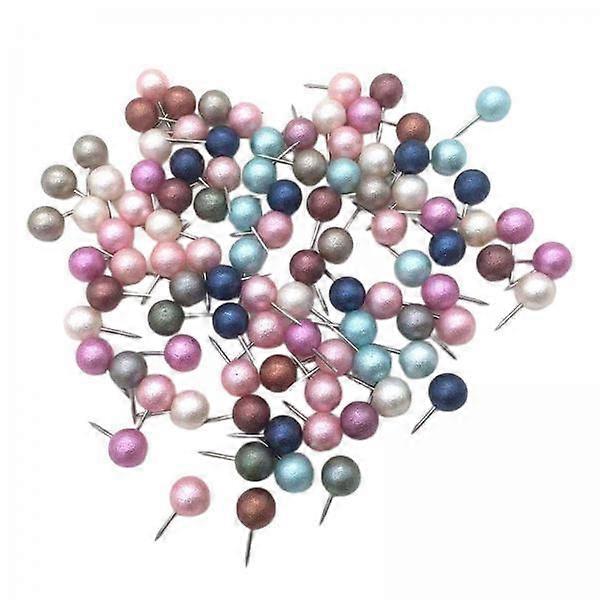 6x 100x Push Pin Podróż, Pinezka, Pinezka, Plastikowa, Okrągła Głowa Szkoła Obraz