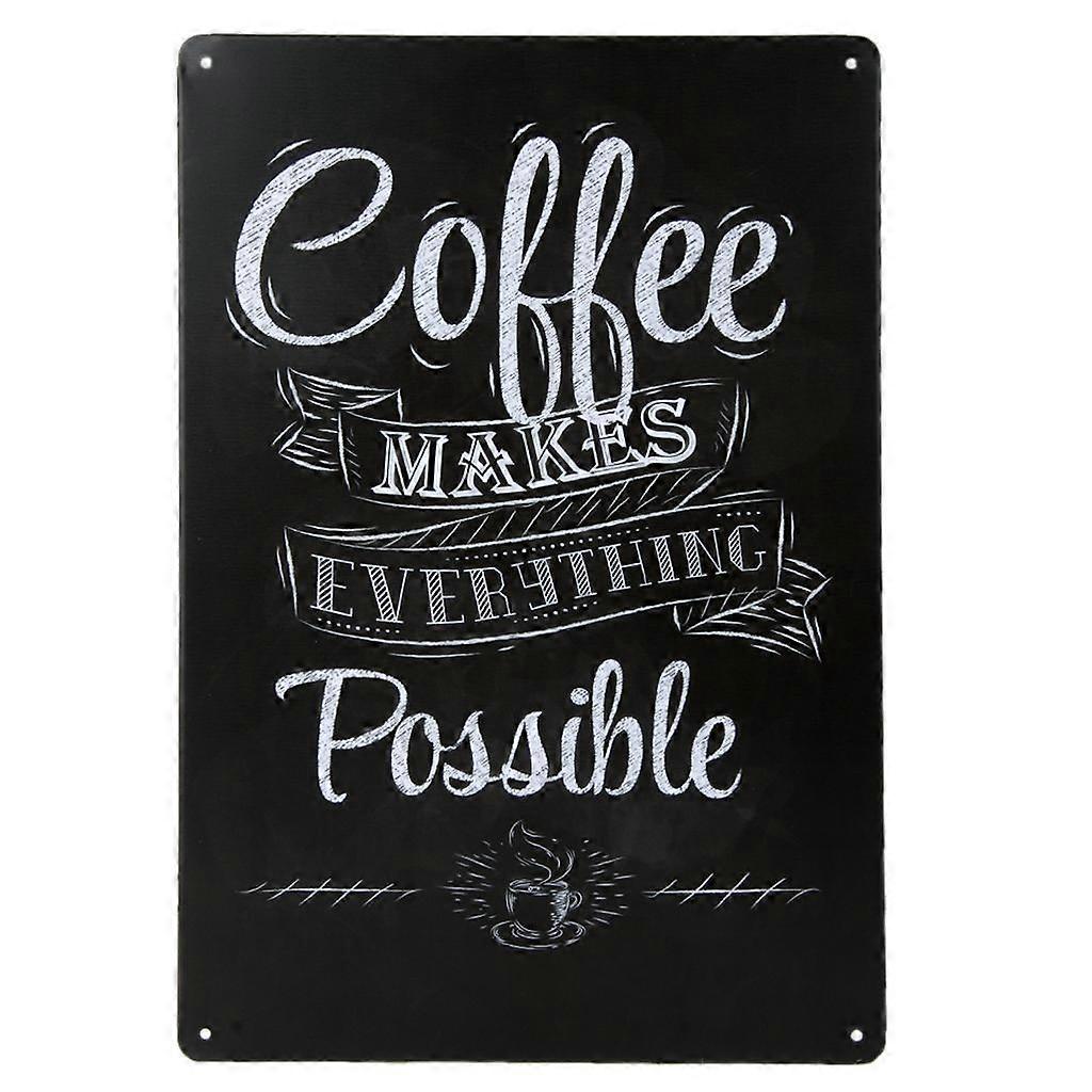 - Retro Style Decorative Coffee Iron Sheet Wall Decor for Home Workshop Wall