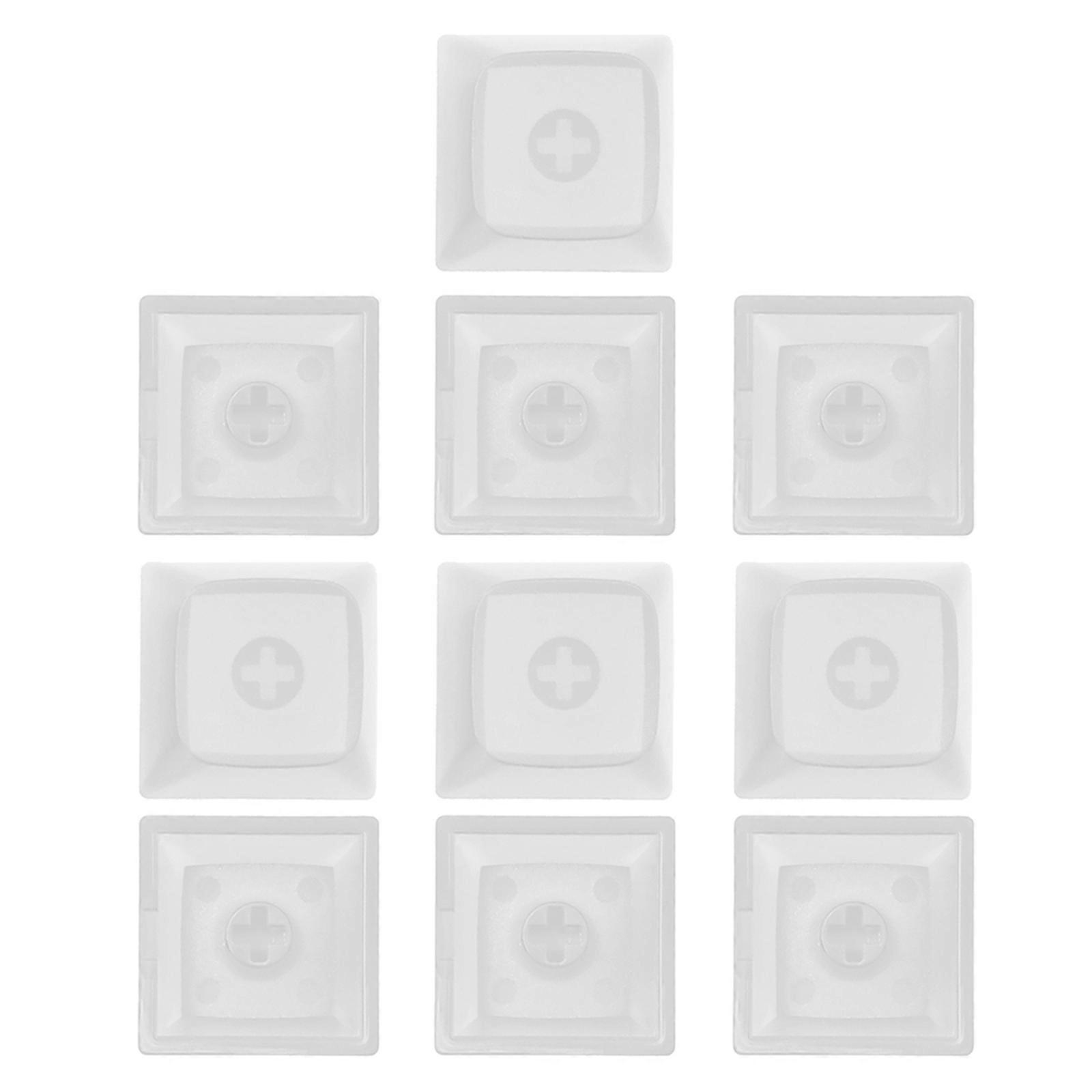 10Pcs PBT Transparent Color Keycaps Mechanical keyboard Backlit Keycaps XDA Profile For Cherry MX Switch XDA Height  Transparent White