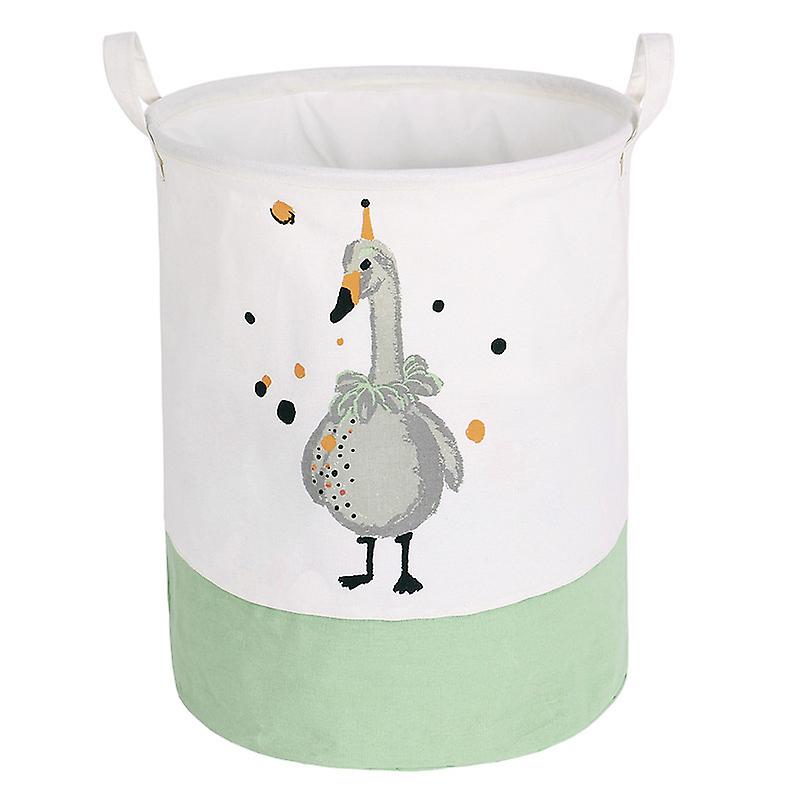 Waterproof Foldable Goose Print Baby Laundry Basket