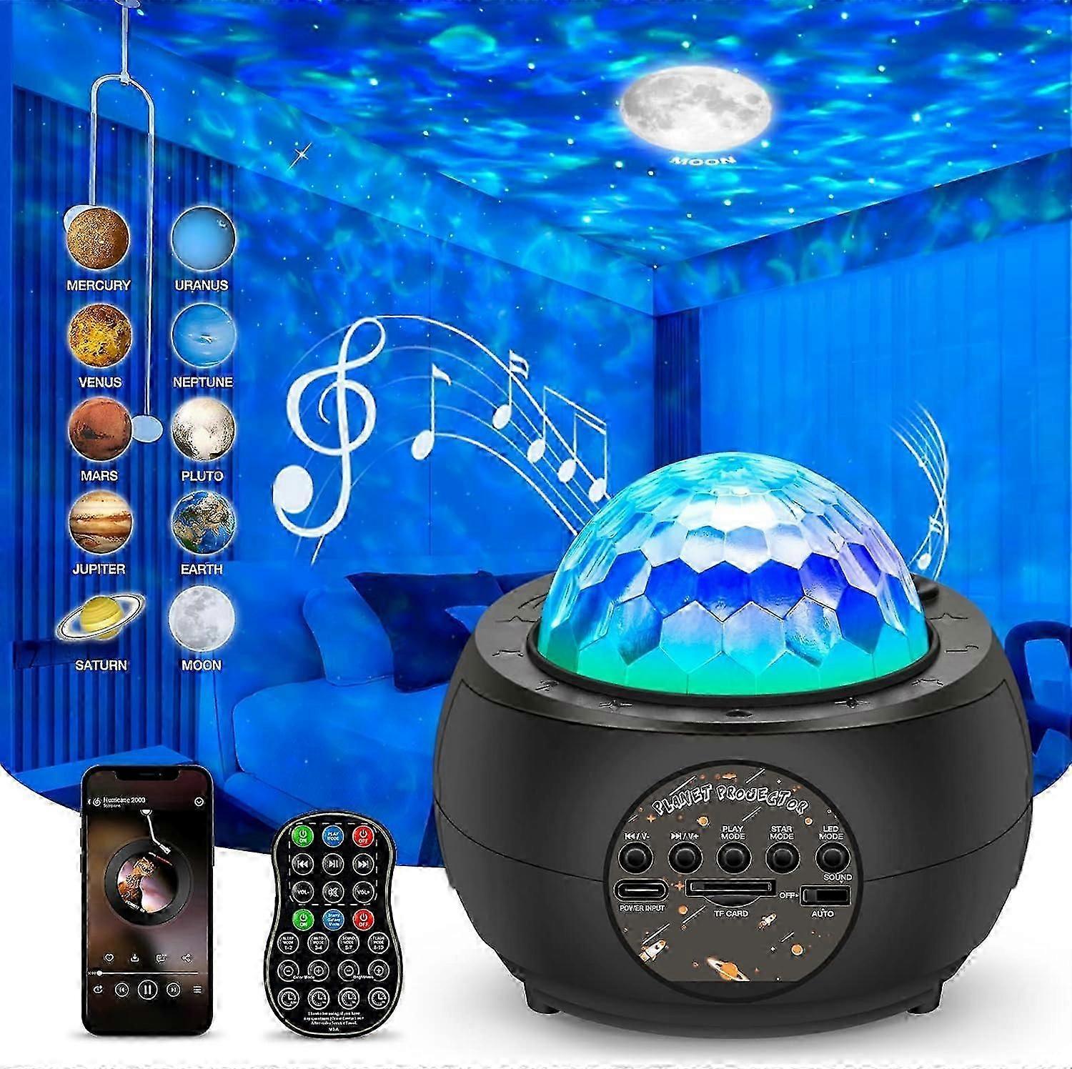 Night Light Star Projector, Galaxy Planet Projector Lamp 15 Colors Nebula Star Projector Star Night Light With Bluetooth Speaker And Remote Control Fo