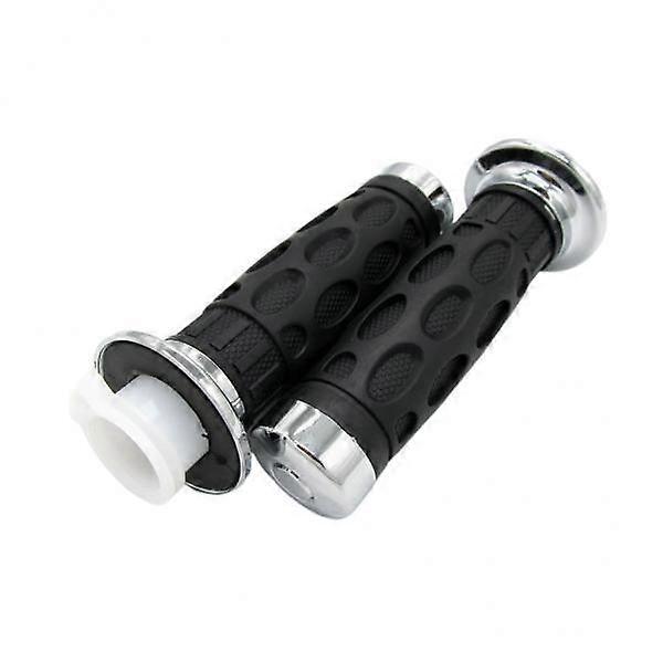 Black Motorcycle Handlebar Grips Set for 7/8" Bars