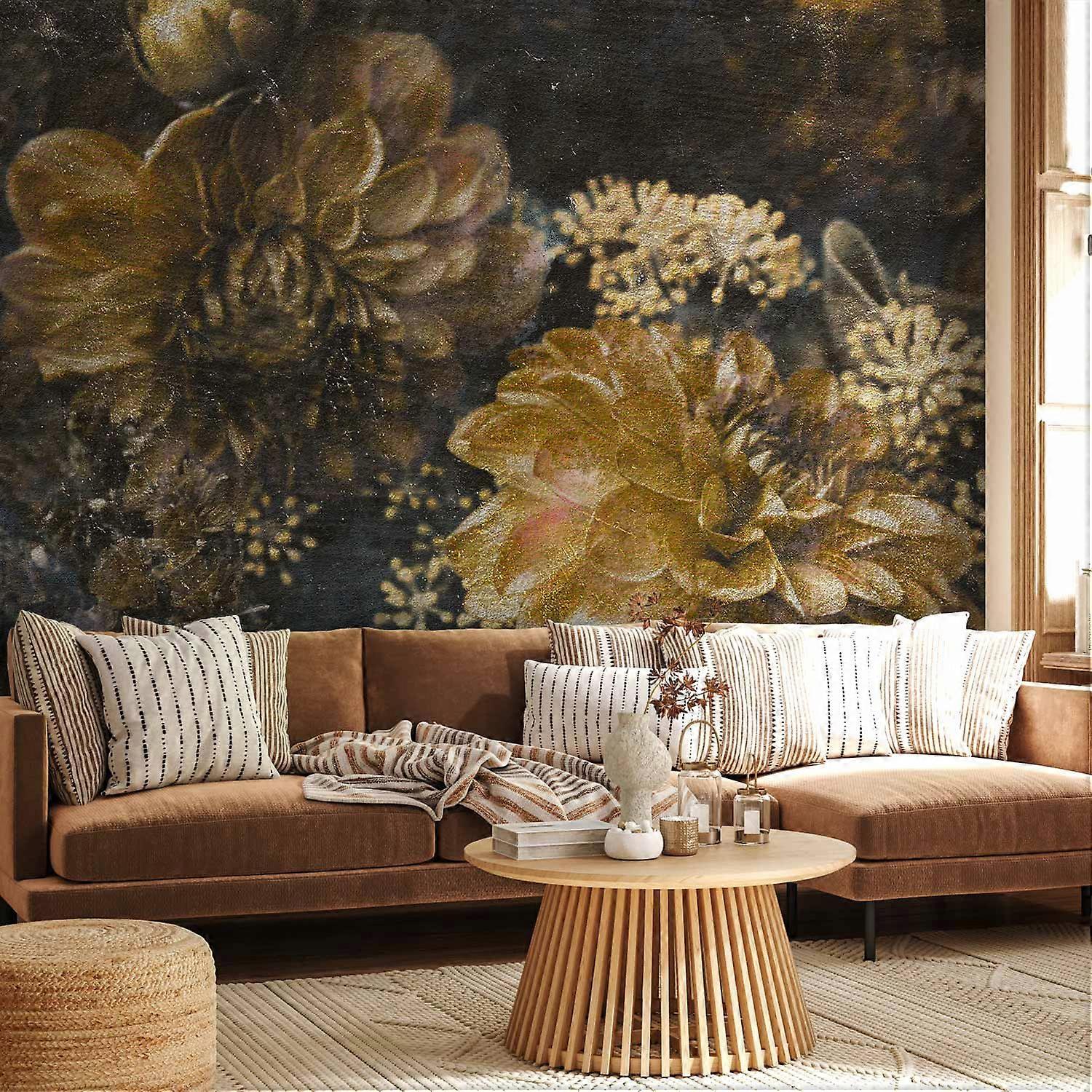 Self-adhesive photo wallpaper - Retro flowers - Second variant