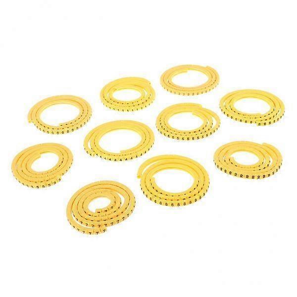 7x 1000pcs Yellow Round Cable Tags Management Wire Marker Number No 0~9
