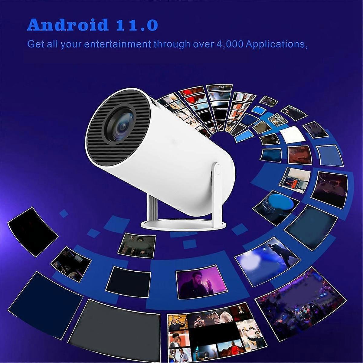 Projector 4K HD 120 Lumens Portable Home Projector Android System Multi-Function Projector with EU