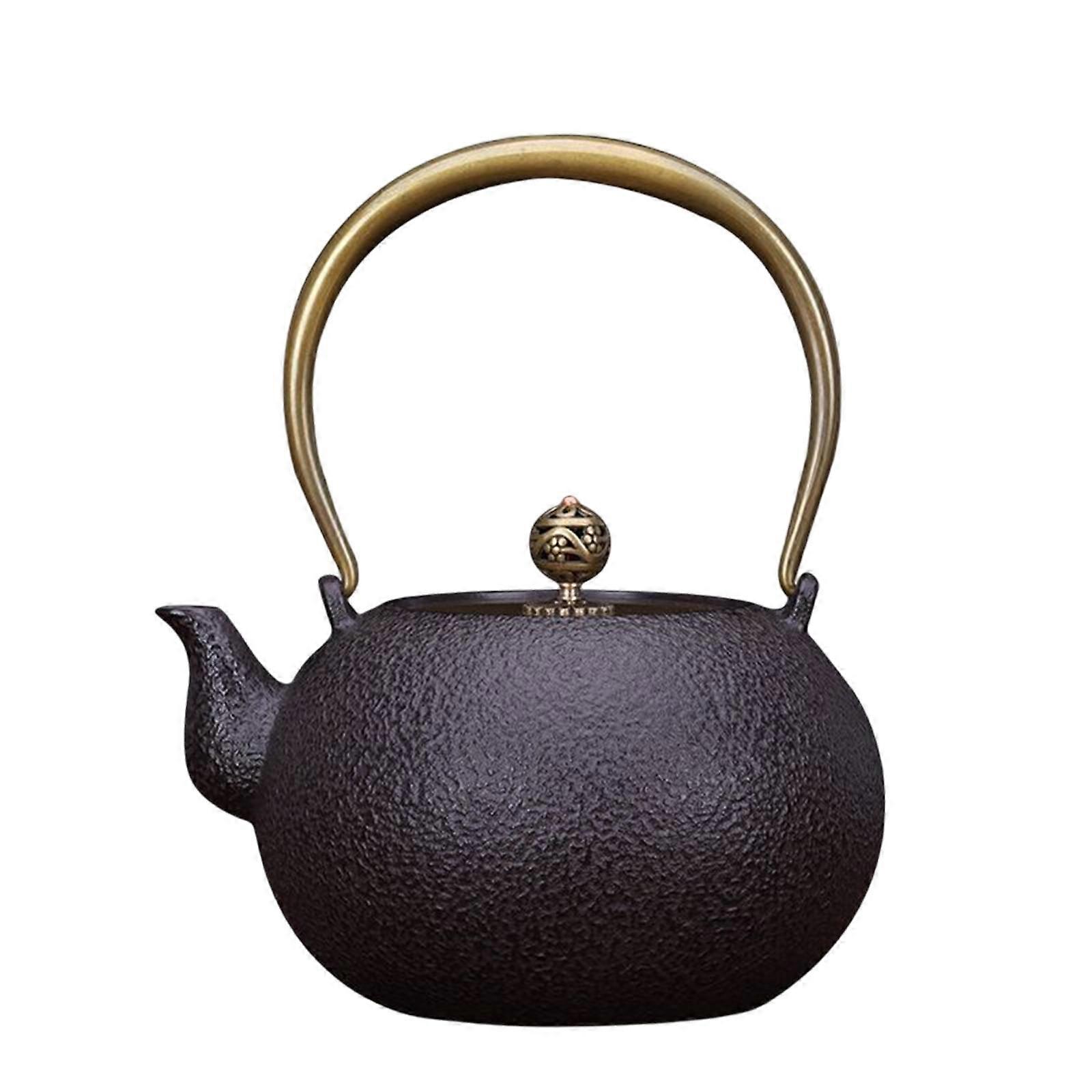Cast Iron Teapot Exquisite Anti Scalding Handle Traditional for Stove Top