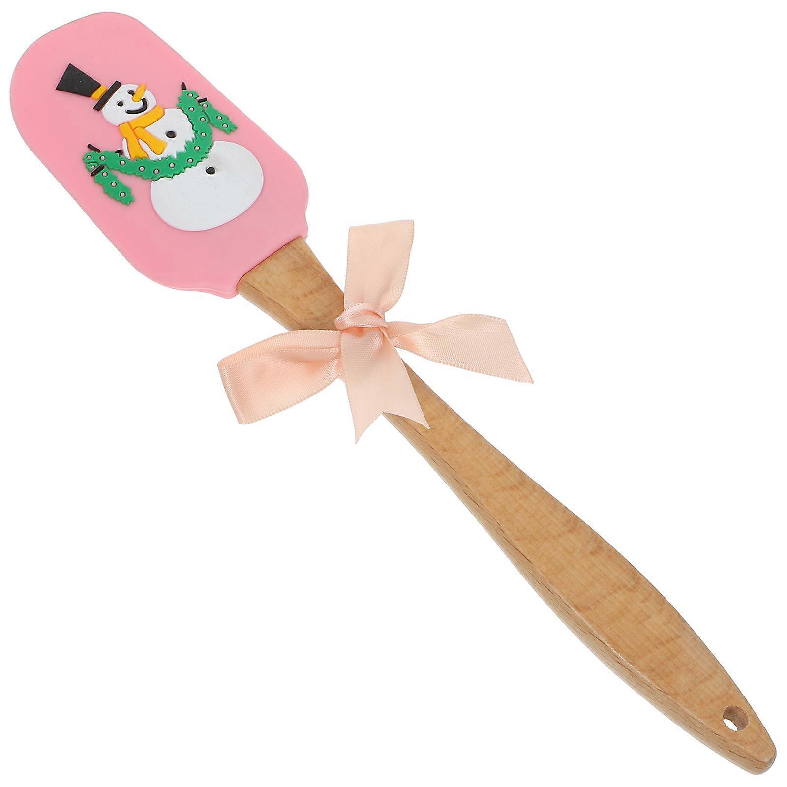 Baking Spatula Christmas Theme Ergonomic Head Pink 2500X500X150Cm Butter Scraping Kitchenware 1Pc