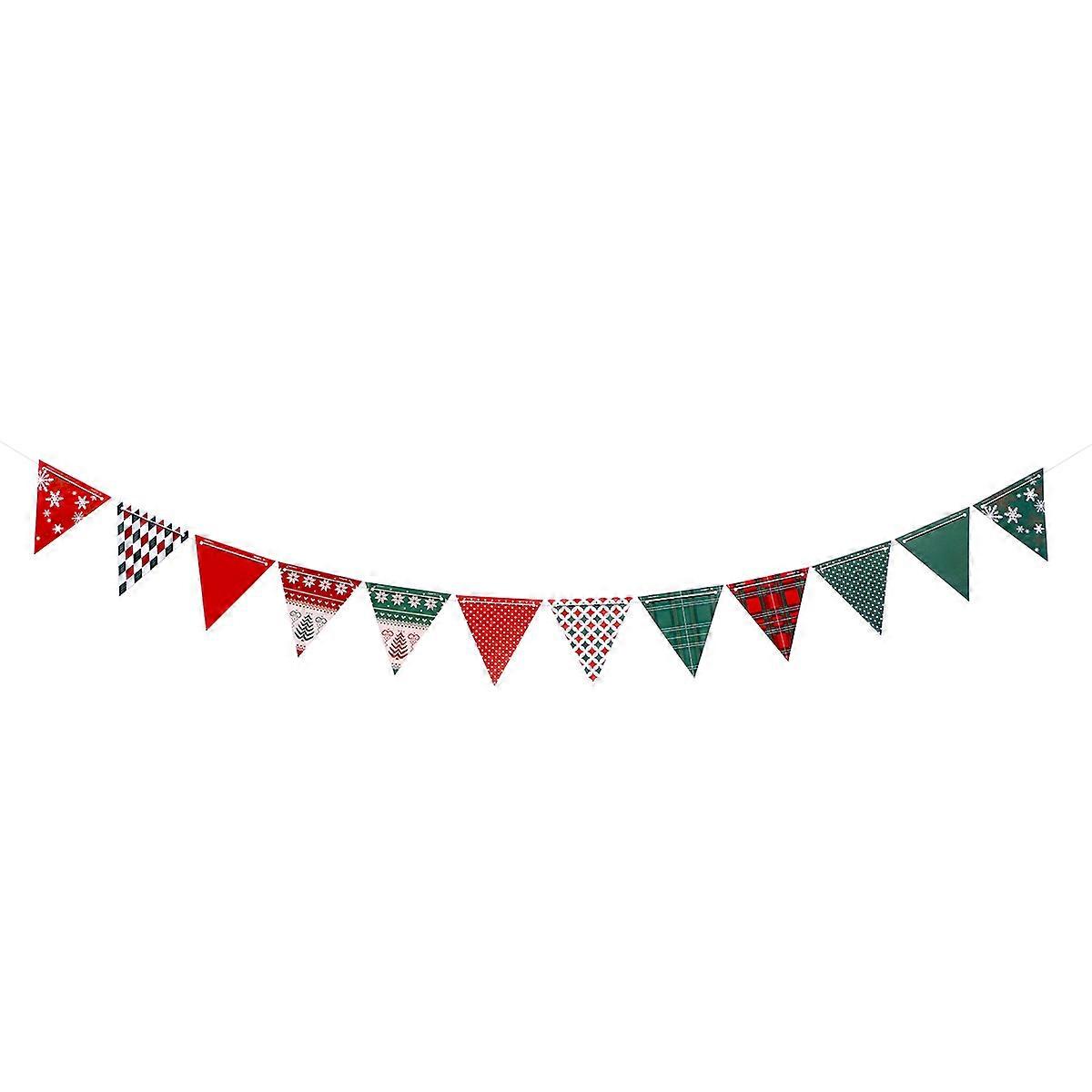 Hanging Triangle Flags Paper Banner Home Decoration For Family Friends 14.8x15cm Per Pennant Set