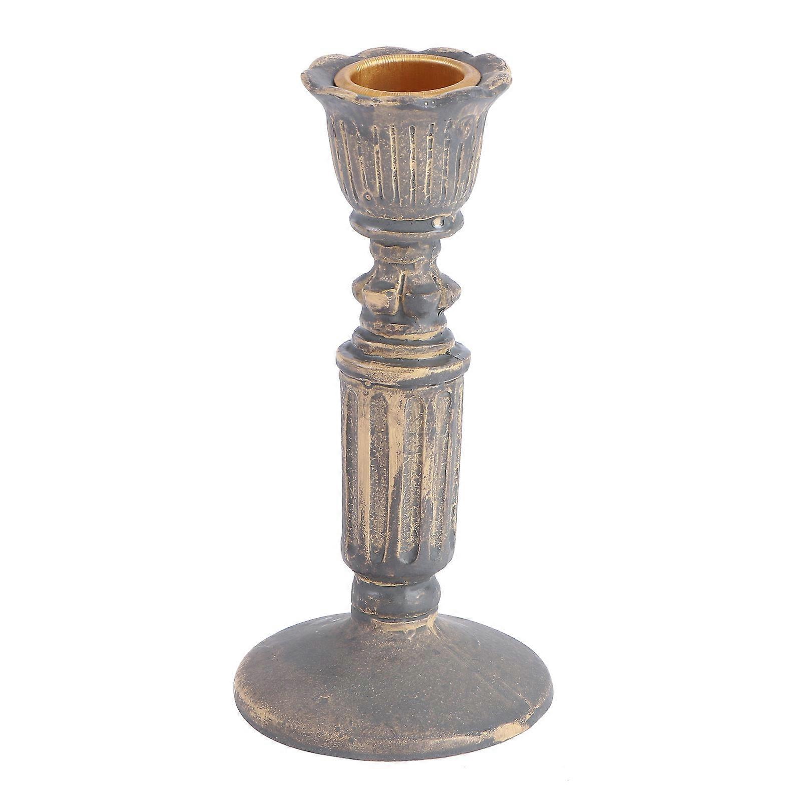 Decorative Candlestick Resin French Style Home Decoration Assorted Color 14x7x7cm Stable Pedestal 1Pack