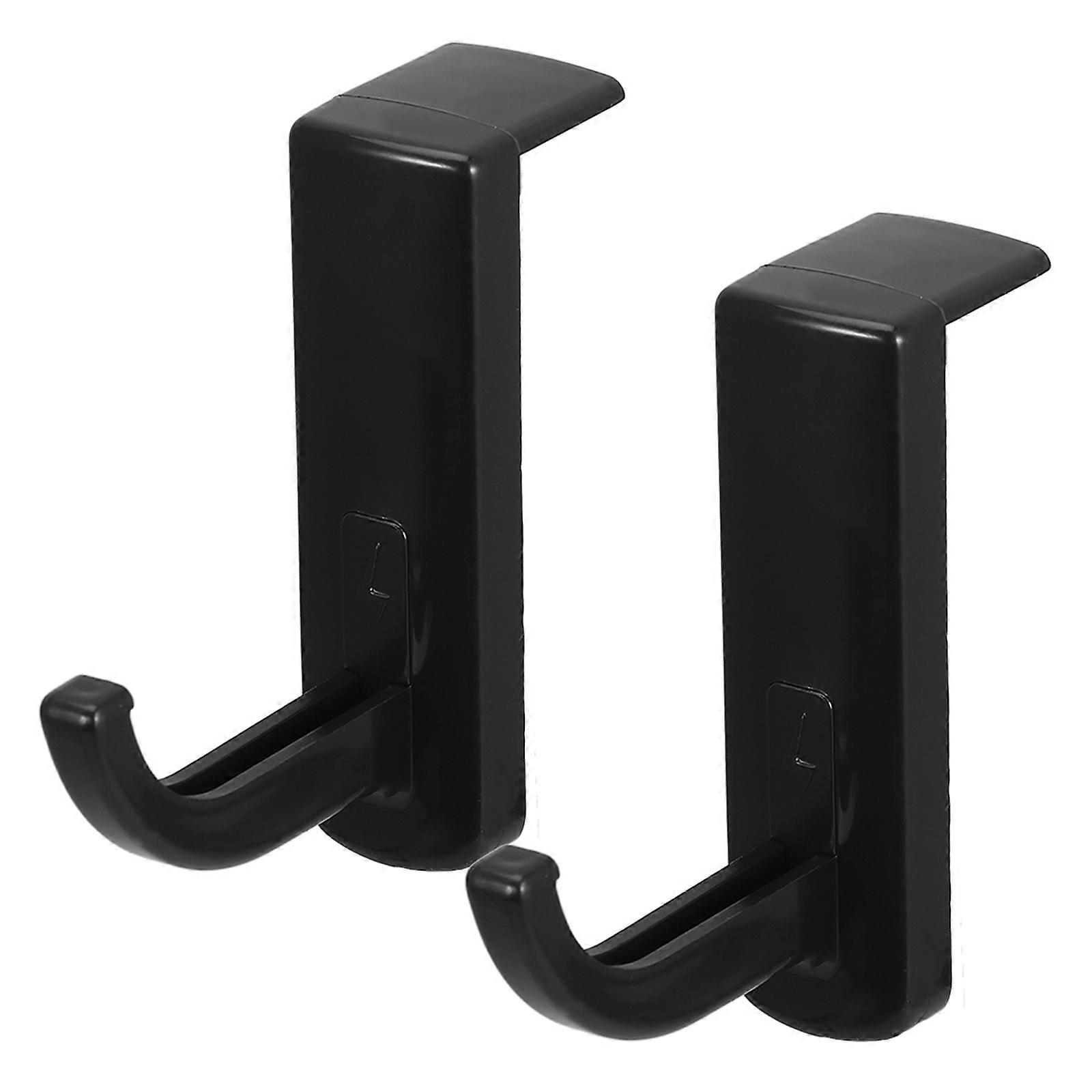 Headset Hook for Desk Portable Headphone Hanger Simple Design for Home Use Black 2Pcs Holding Headphones