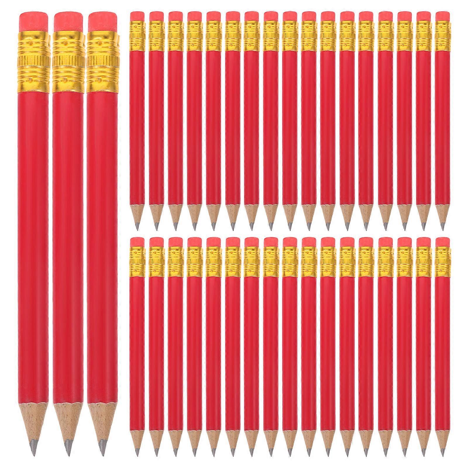 72pcs Pre Sharpened Round HB Golf Pencils with Eraser – Ideal for Scoring, Events, Classroom, Weddings, Meetings – Portable Red Pencils