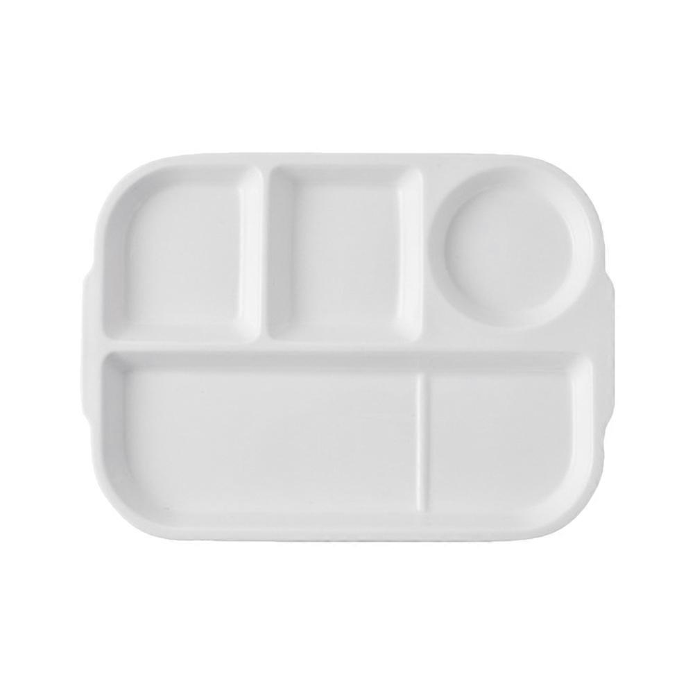 White Ceramic Divided Dumpling Plate for Home Use with Multiple Compartments and Practical Design
