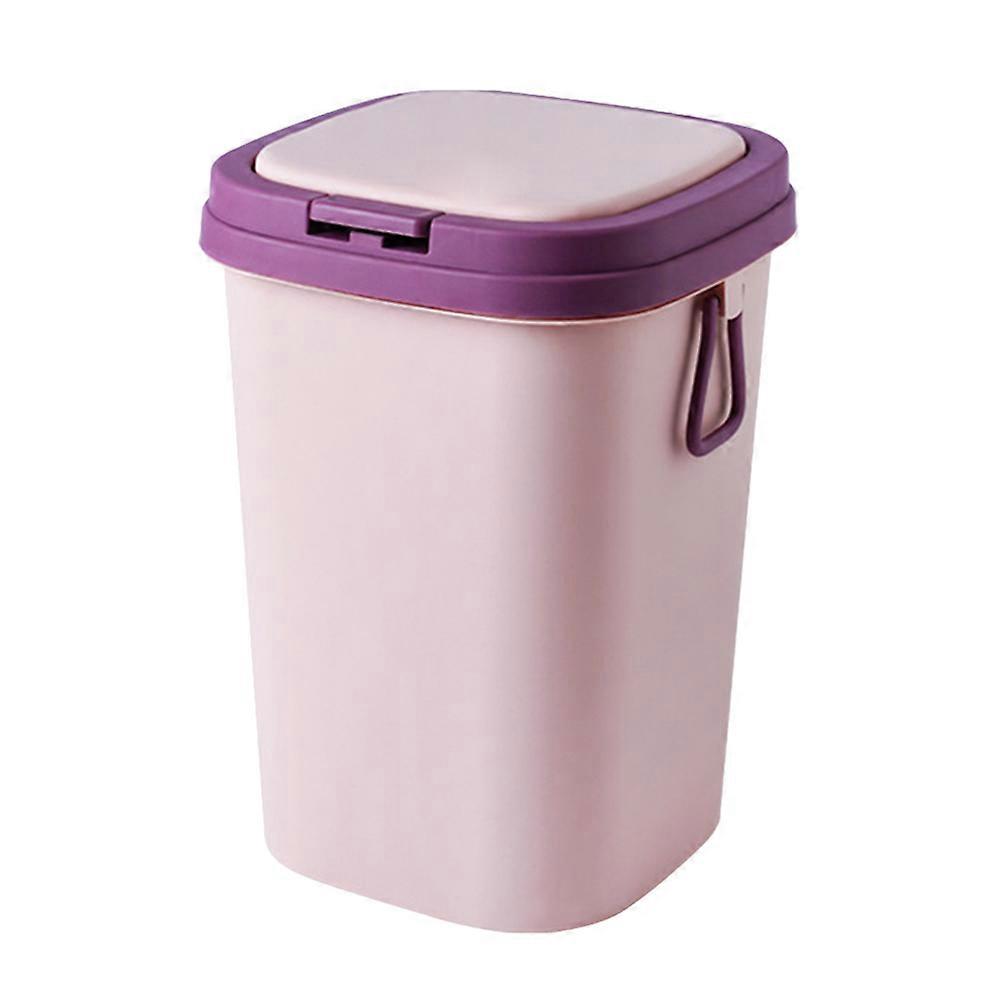 Household Garbage Bin Press Type Trash Can Pink Small For Living Room Bedroom 1Pcs