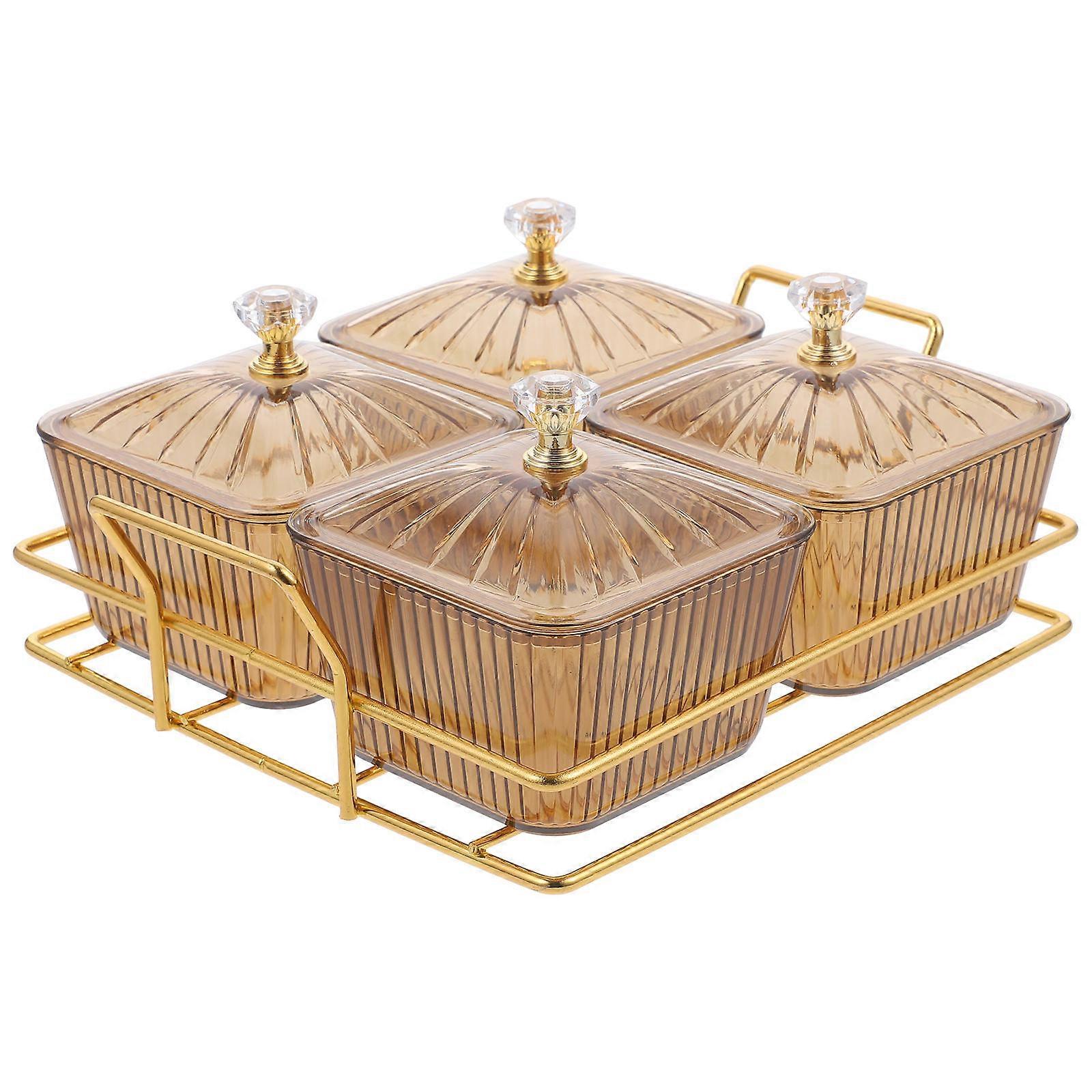 Dip Trays For Parties Appetizer Platter Snack Container Party Use Golden 1 Set