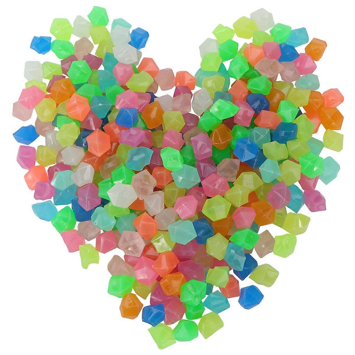 Shining Stones Luminous Stones Garden Decoration Assorted Color 1.4X1.4CM Aquarium Owners 1Set