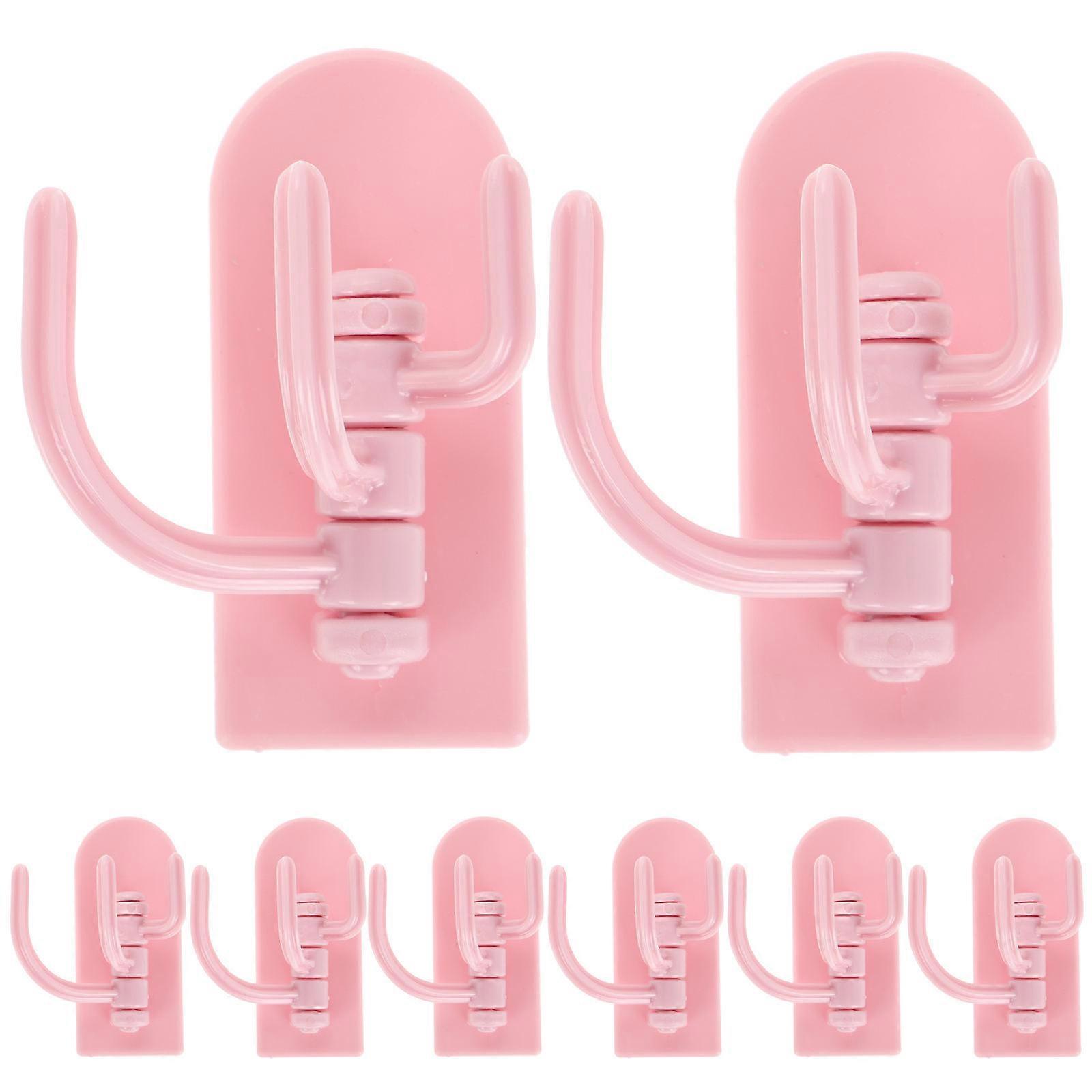 Stainless Steel Hooks For Hanging Towels Coats And Bags Adhesive Mounting Organizing Space Red Color ABS Material 10Set