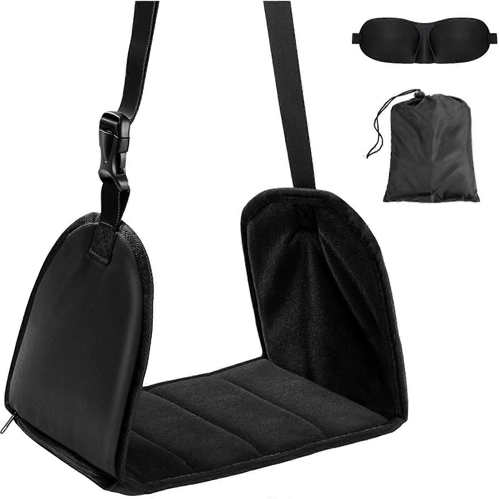 Foot Heel Hammock Travel Portable Airplane Footrest for Train Office without Eye Mask