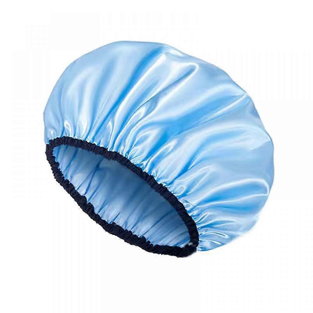 Shower cap for women, adjustable reusable, extra large, double-layer waterproof bath cap