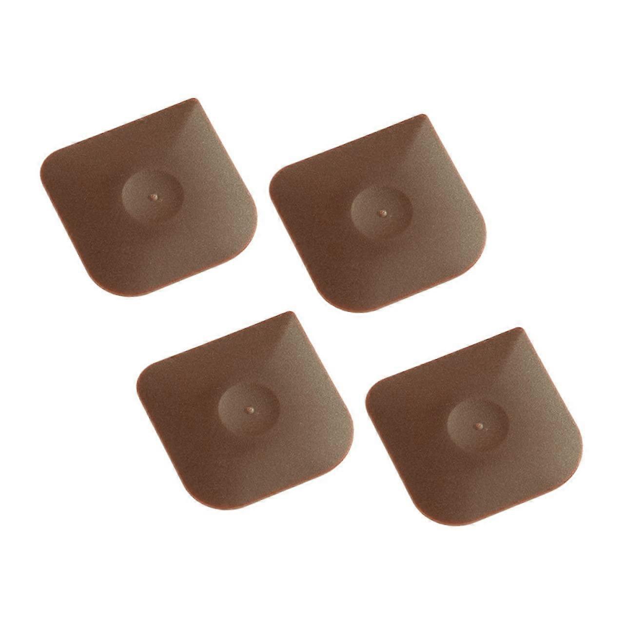 4-Piece Kitchen Scraper Set for Baking and Grill Cleaning – Brown Silicone Cake and Bread Scrapers, Oven Tool Kit