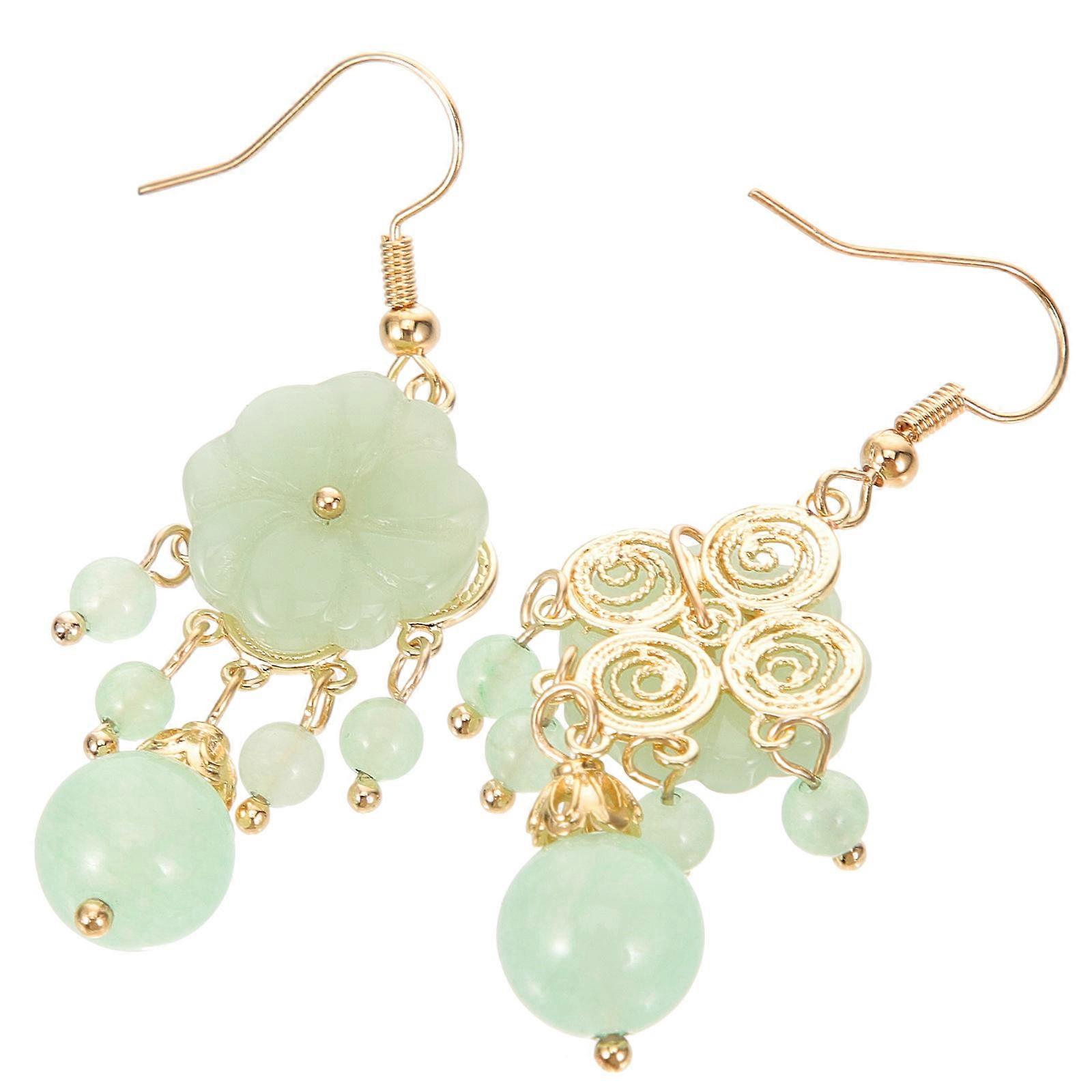 Here's a refined and creative product description for **Vintage Jade Drop Earrings**, designed to highlight their elegance, craftsmanship, and