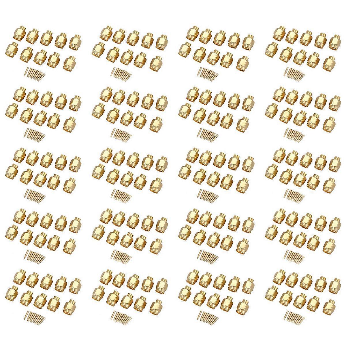 10x SMA male plug solder Coax connector Gold