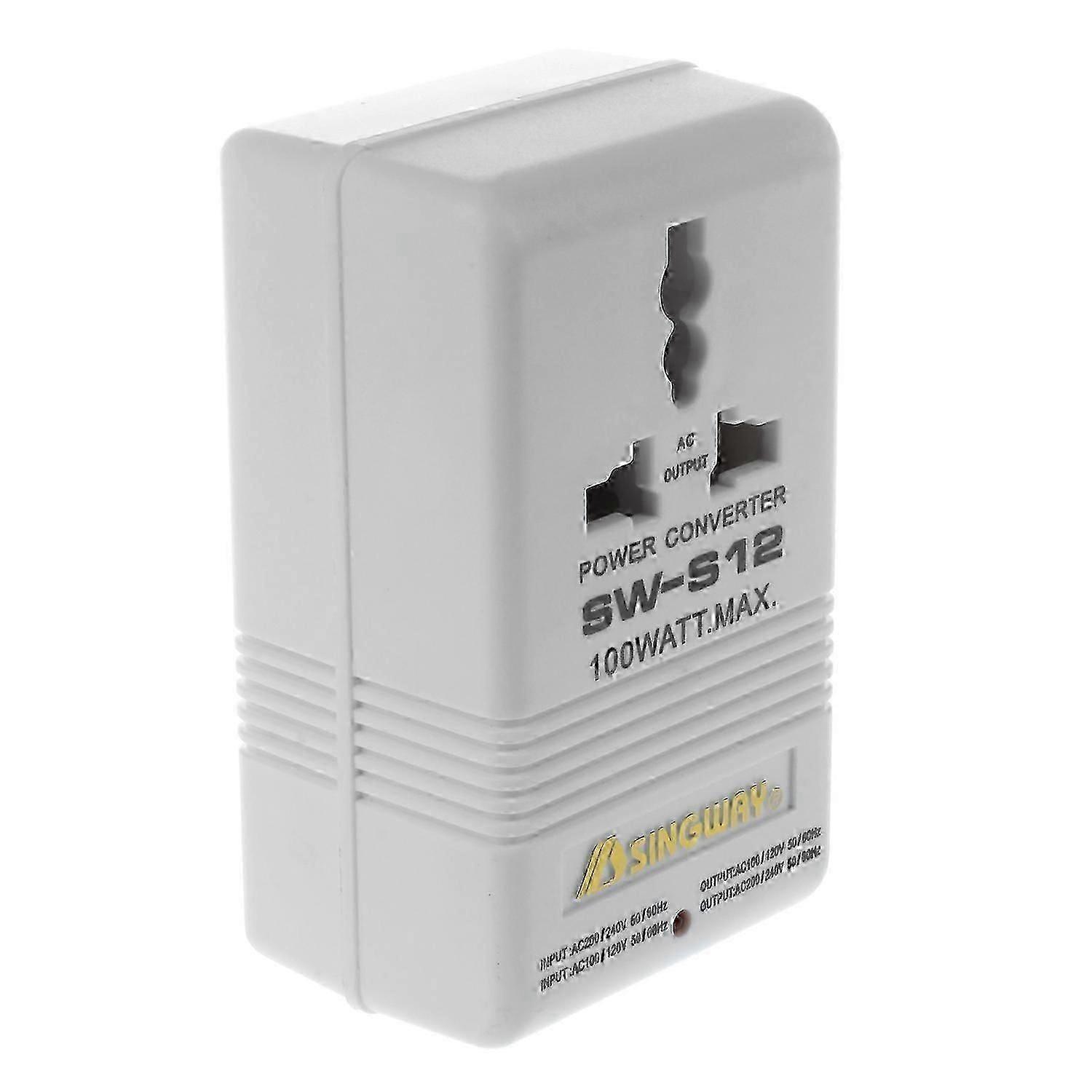 SINGWAY 100W 110V/120V to 220V/240V Step-Up&Down Voltage Converter former Travel White