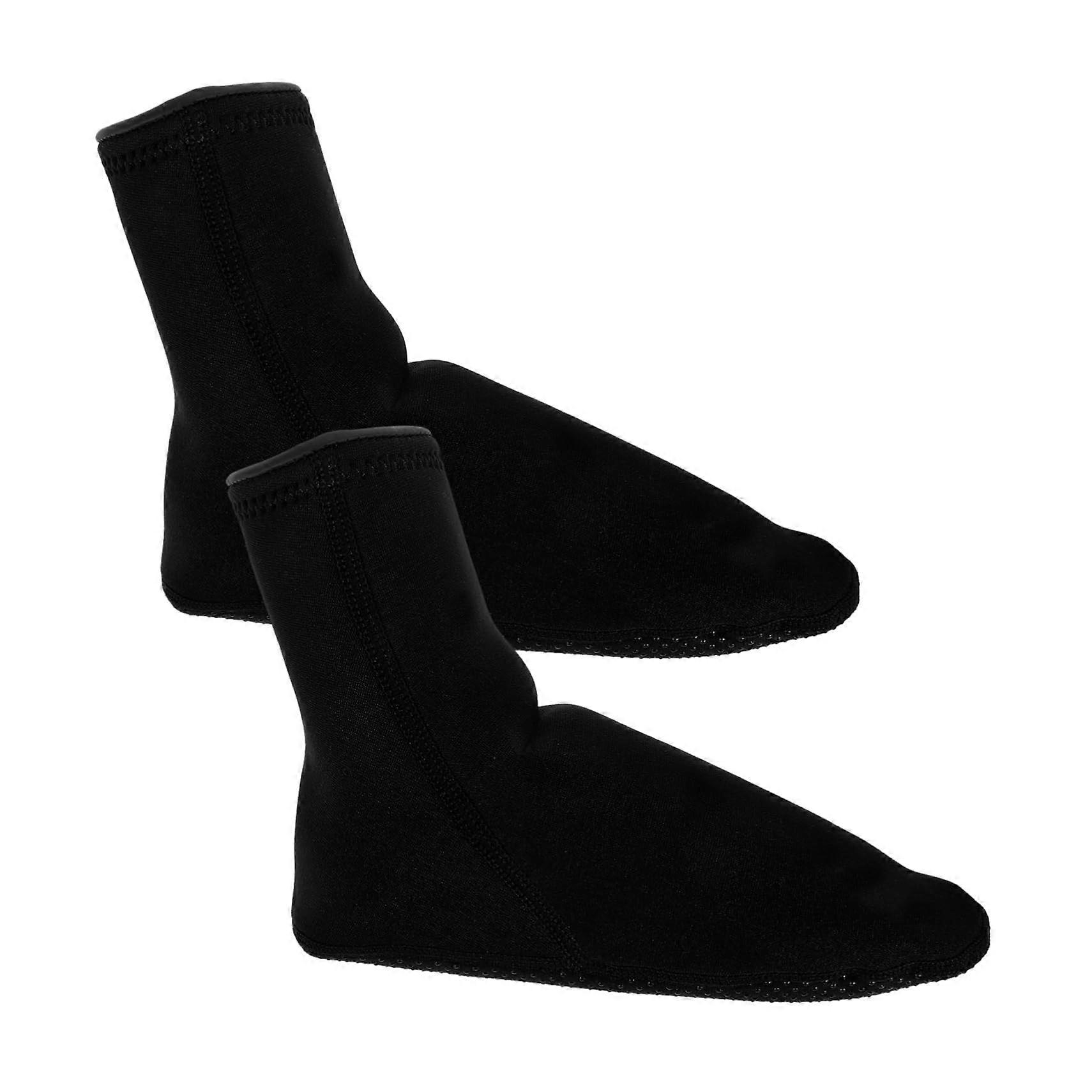 Comfortable Swimming Socks Men’s Thermal Neoprene Pool Socks Non-Slip Beach Bathing Socks Black 19.50X10.00X0.50CM
