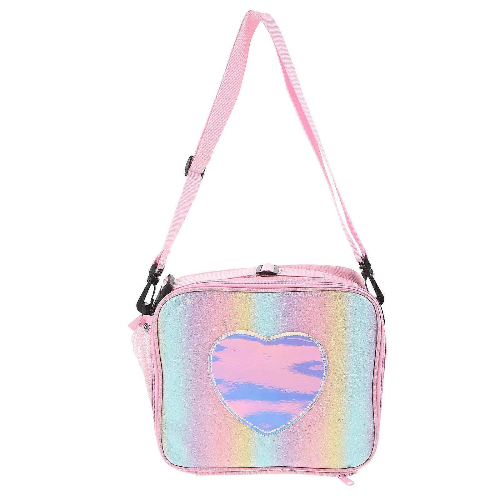 Insulated Lunch Bag Women Reusable Bento Pouch Tableware Storage Rectangular One-shoulder 1Pc