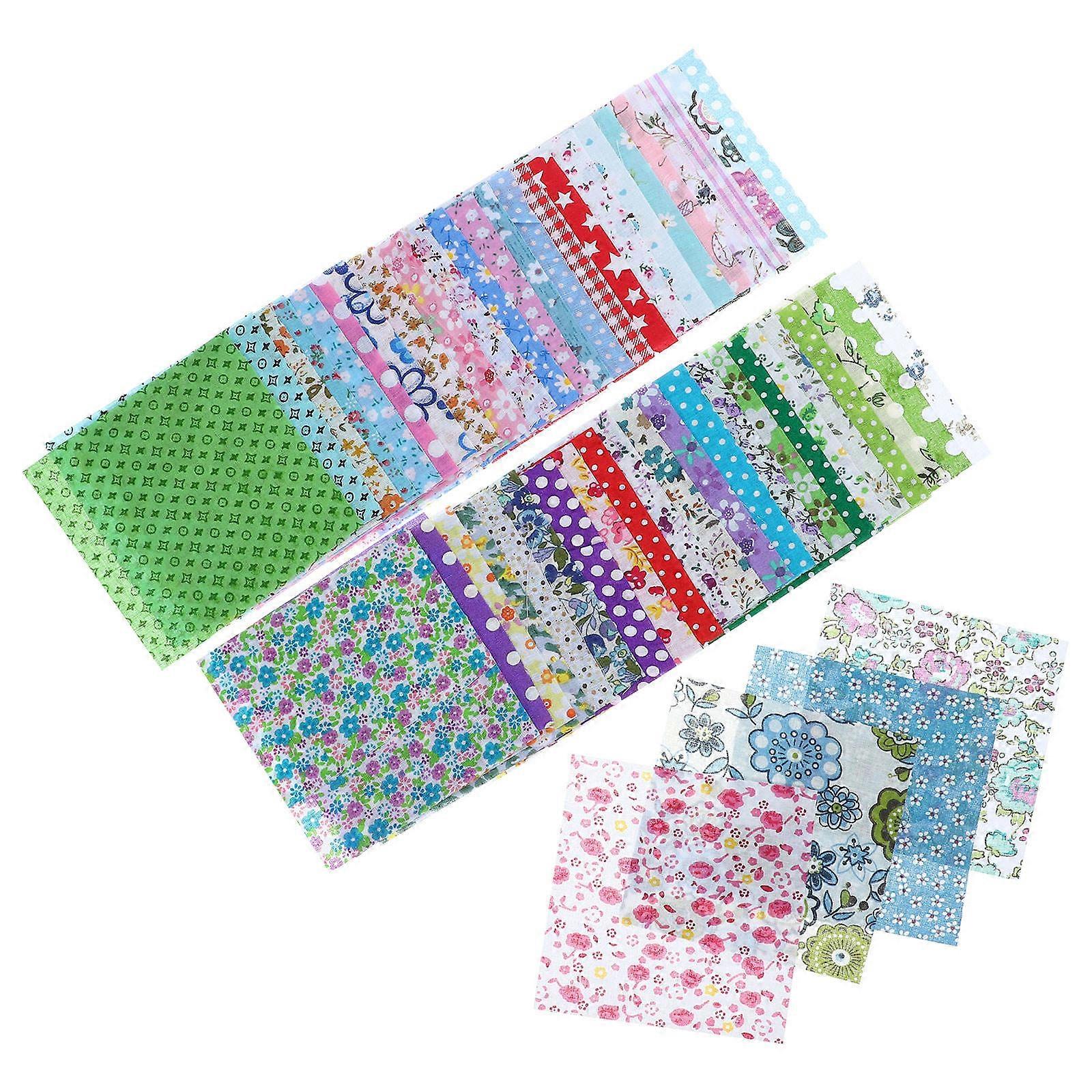 50PCS DIY Cotton Patchwork Squares Assorted Patterns for Sewing, Quilting Crafts, Handmade Bags, Costumes, and Decor Projects