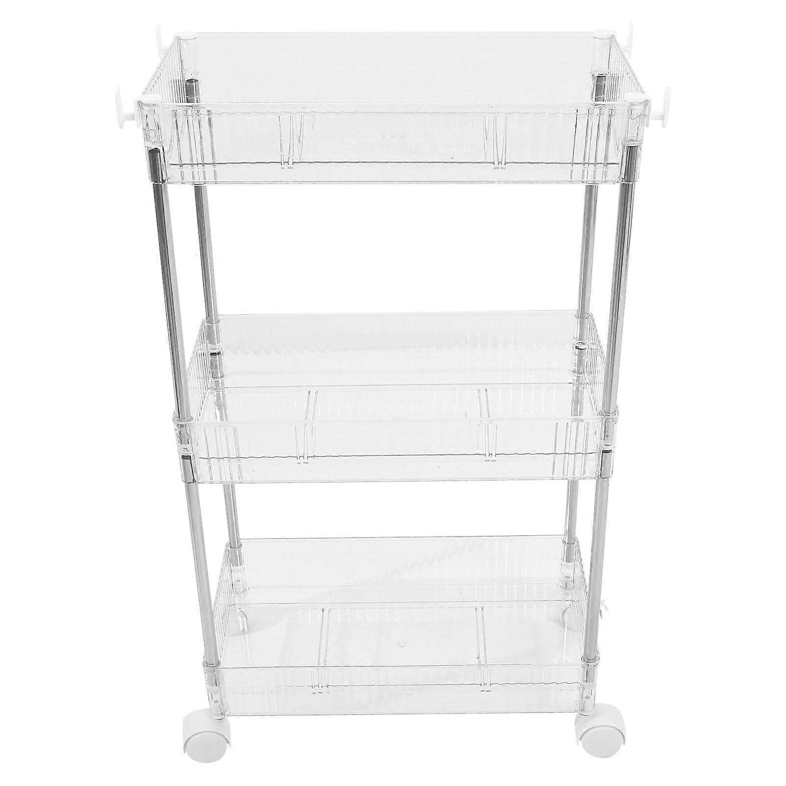 Multi-functional Trolley Metal Utility Cart Rolling Mobility Sleek and Modern Bathroom Accessories 24.96X14.54X7.86in 1Pcs