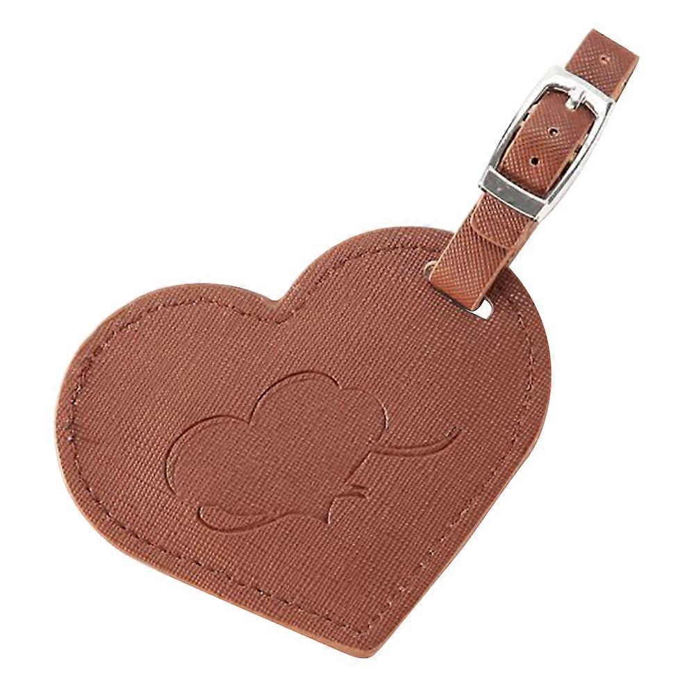 Luggage Tags For Travel Heart Shape Fashionable Baggage Suitcase Tag Brown 1Pack Identification