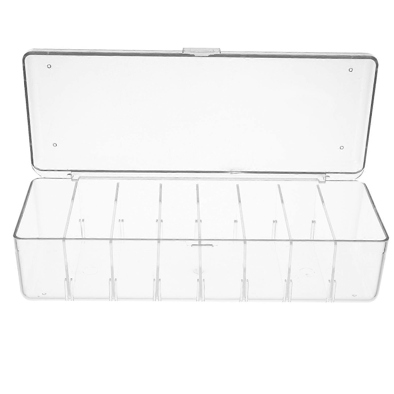 Power Cord Organizer Box Cable Storage Case with Lid and Detachable Dividers for General Users in Office and Home 1Pcs