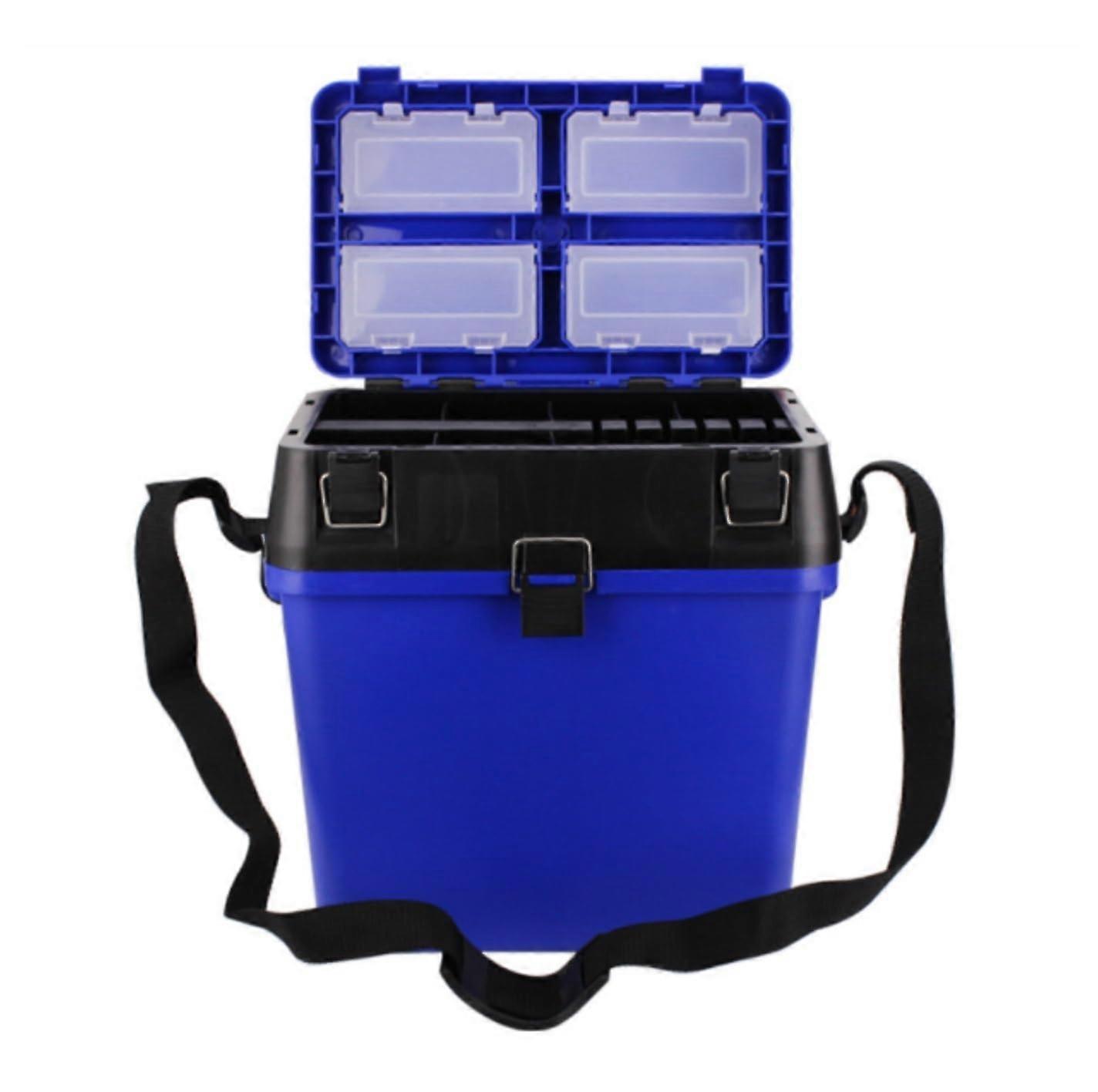 Angelgerätebox (Fishing tackle box), Tackle Box Organizer Rock Gear Storage Tool can be attached to the back and stored in the utility boxes Blue 37cm