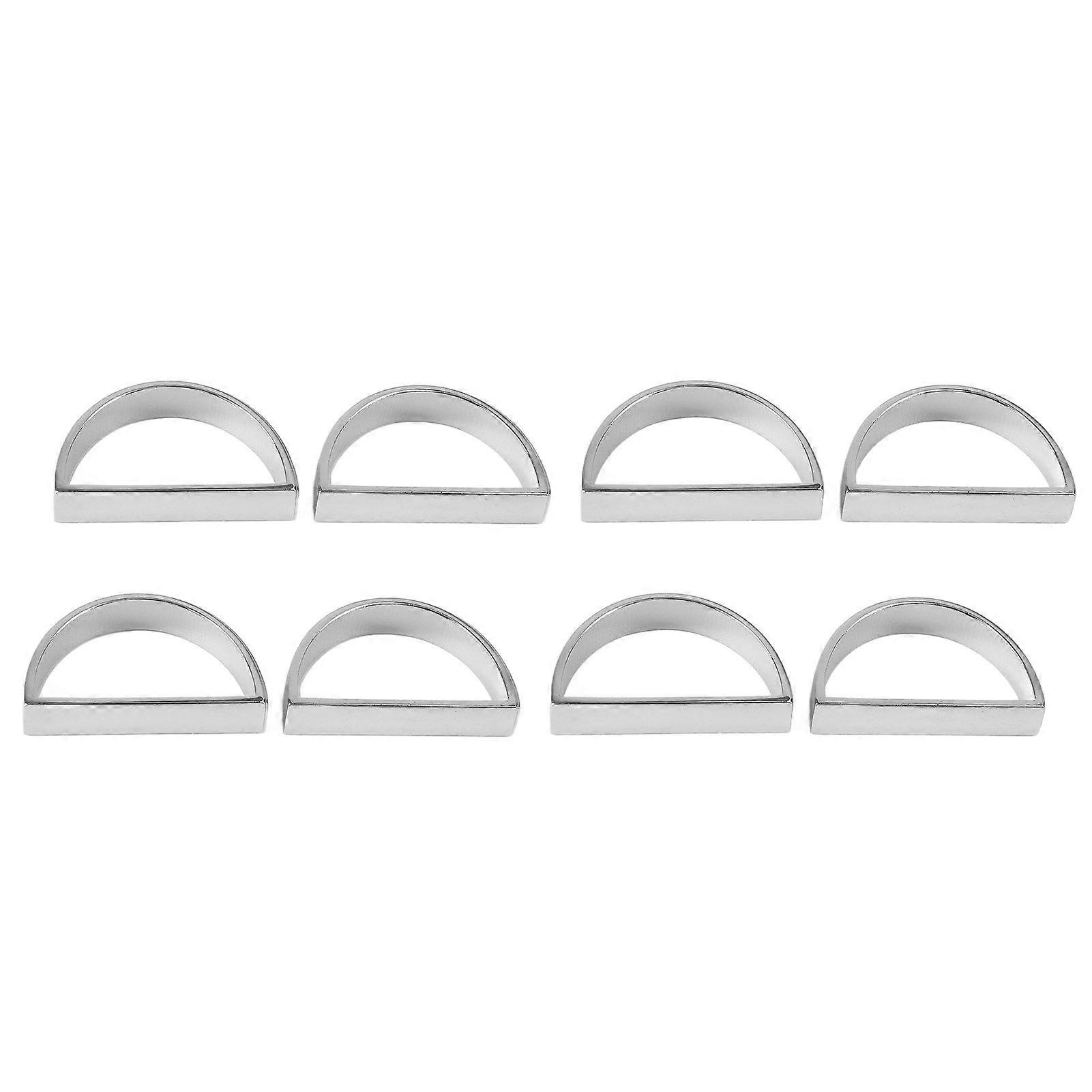 2025 Latest Model 8pcs Silver Semicircle Napkin Rings Prevent Fading Rust