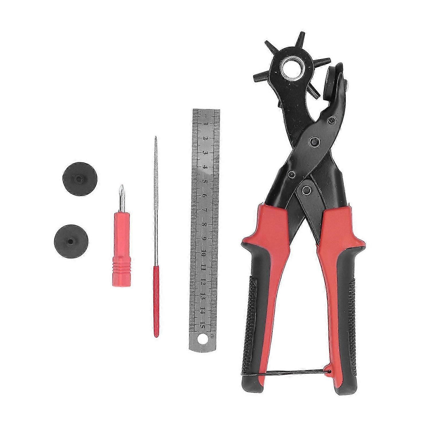 Leather Punch Tool Multi Hole Sizes Ergonomic Belt Hole Puncher Kit for Handicrafts