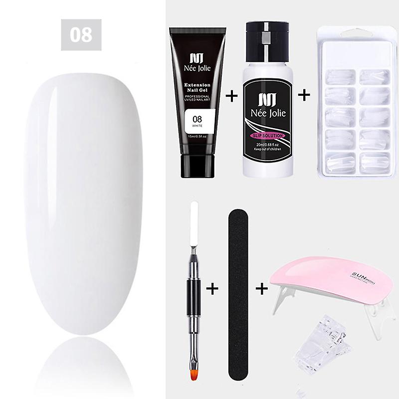 7pcs Poly Extension Nail Gel Kit All For Manicure Set Fast Building Gel Polish