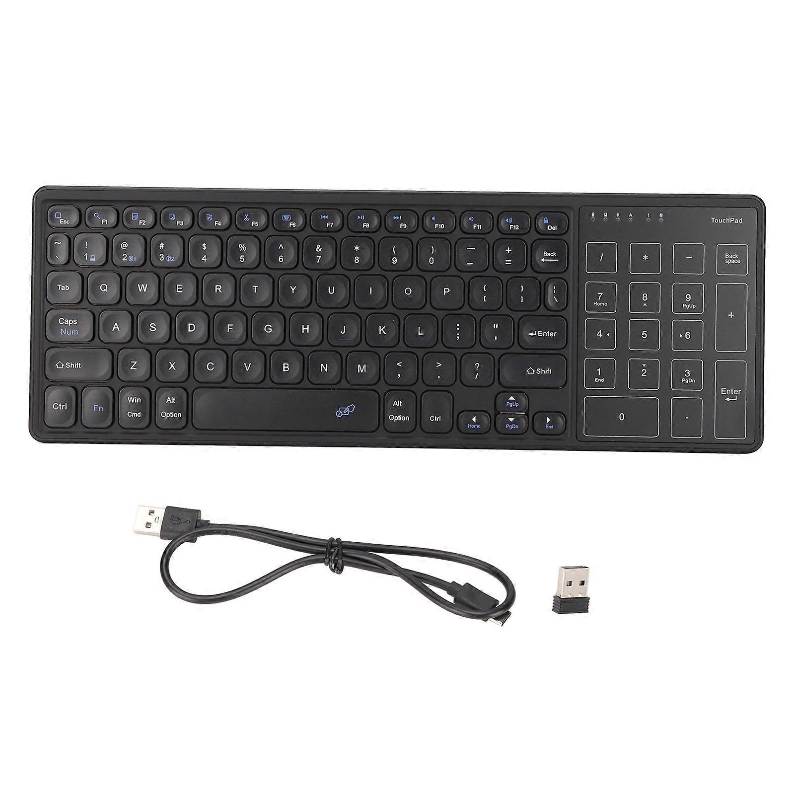 Touchpad Keyboard Numeric Touchpad 2.4G USB Receiver Plug and Play Wireless Keyboard with Touchpad