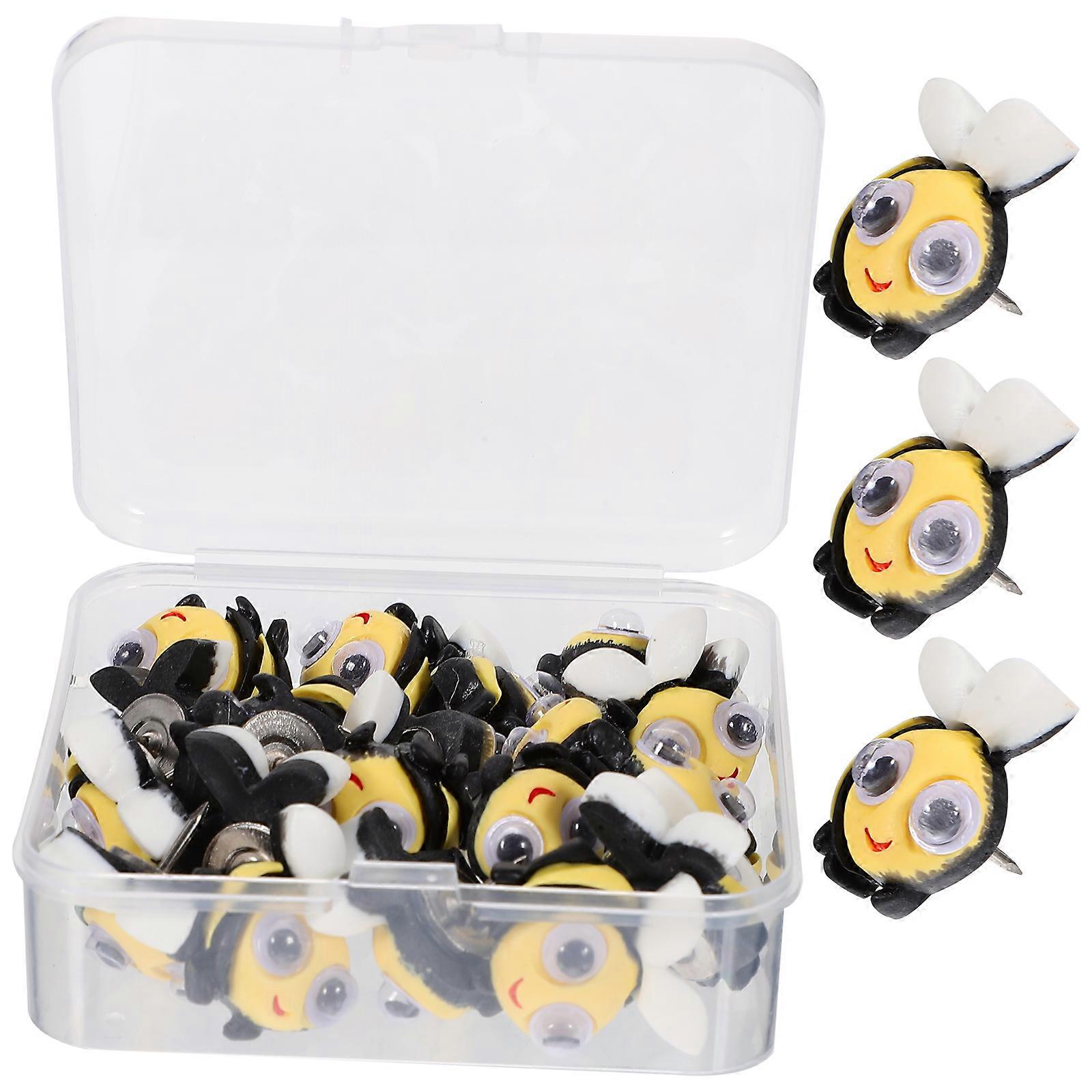Cute Thumb Tacks Decorative Pushpin Bee Shape For Students And Artists 20Pcs