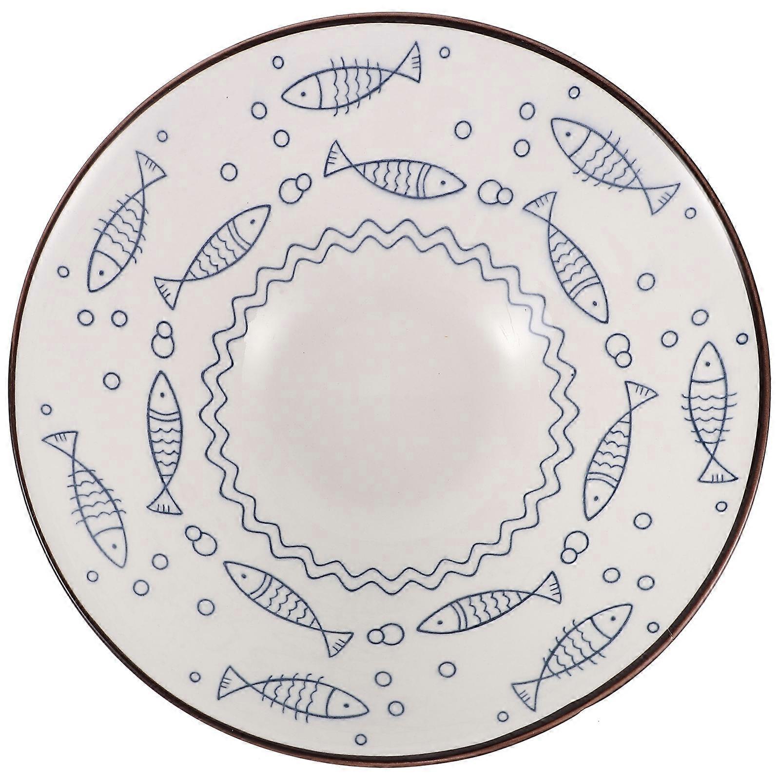 Ceramic Noodle Bowl For Eating Simple And Elegant Design Large Capacity 1Pack