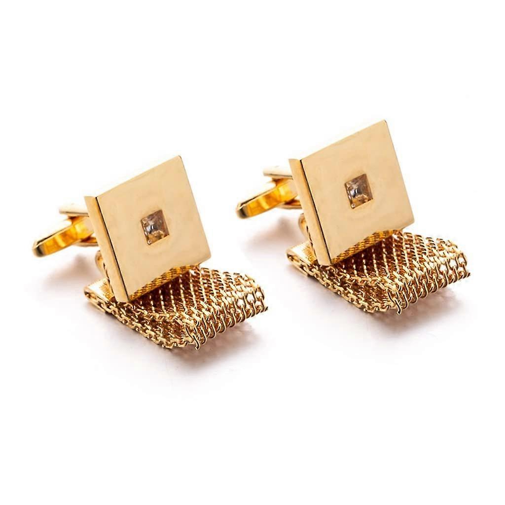 Men's cufflinks, shirt cufflinks, men's cufflinks, silvercolored, buttons, chain, zircon, square, formal cufflinks for weddings