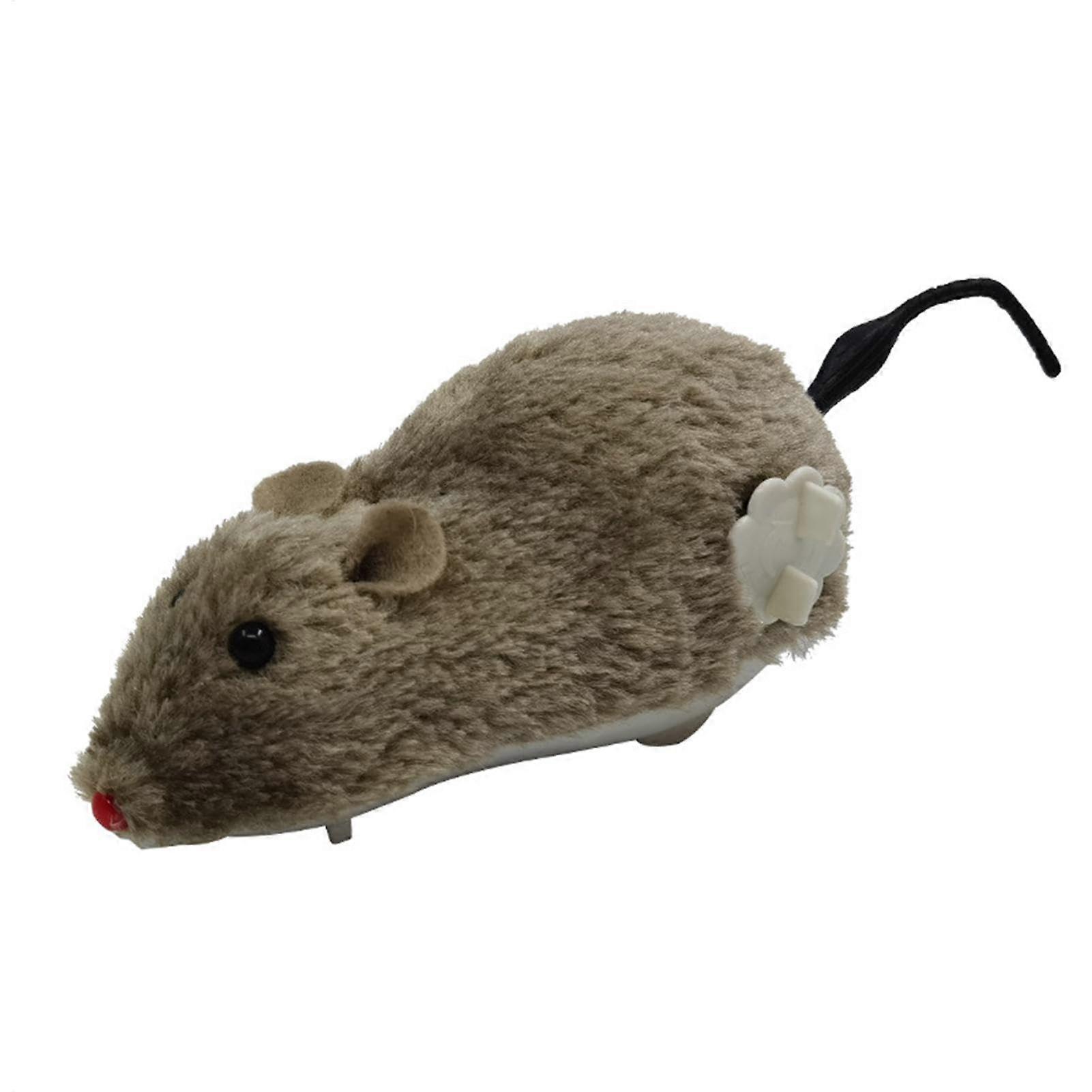 Plush Cord Mouse Windup Mouse Cat Toy, Kitten Fabric Toy, Decorative Moving Cat Toy in Mouse Shape Plush Interesting Cat Hunting Toy