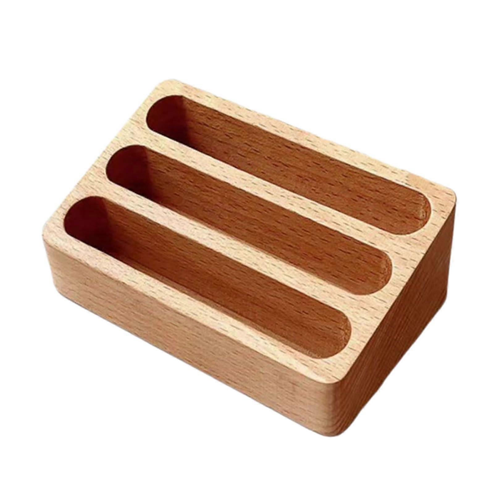 Business card holder for desk, wood, business card organizer for desk, counters, receptions