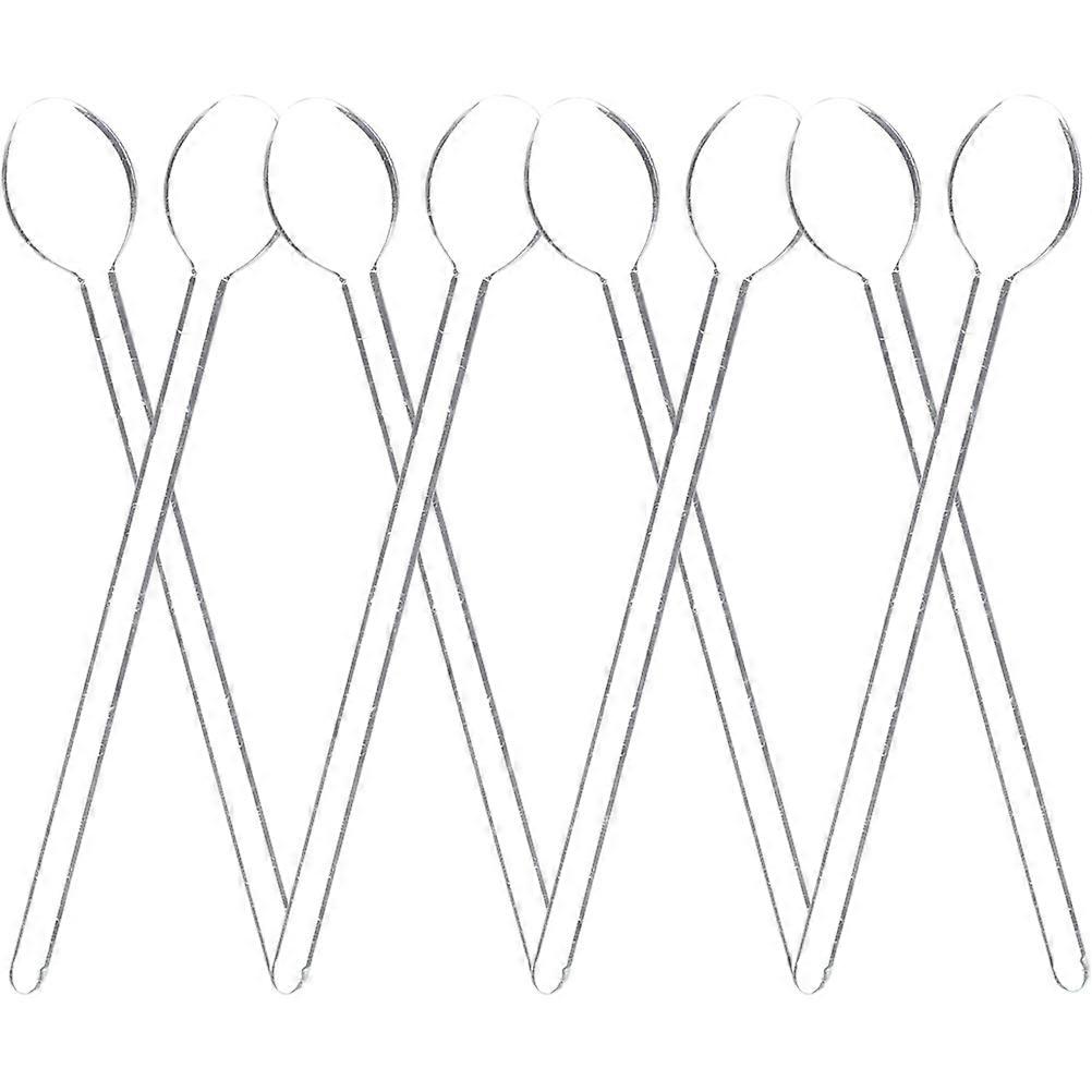 8pcs Long Handle Clear Glass Spoons for Espresso, Tea, Coffee & Desserts Elegant Lightweight Stirring Utensils for Home Use