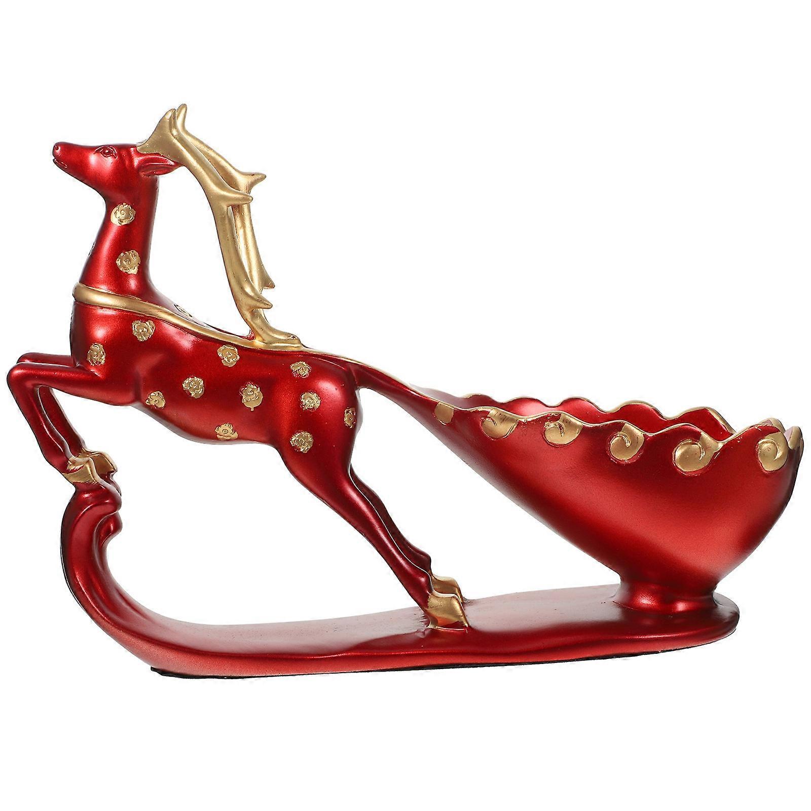 Creative Deer Rack Resin Wine Display Stand Home Decoration Red Color 31x27cm 1Pc