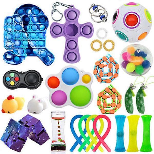 25 pcs. Fidget Pop it Toy Kit for Kids and Adults